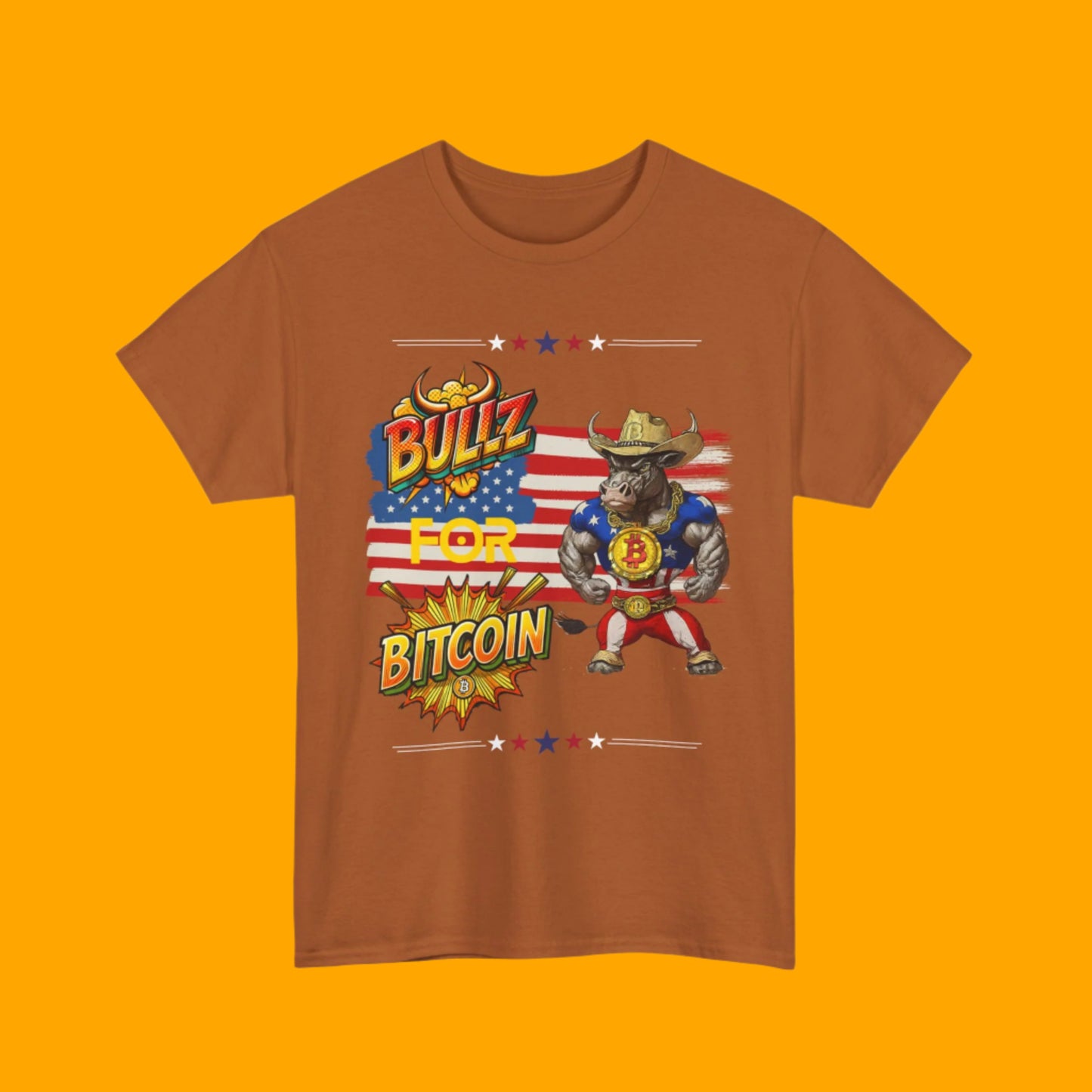 🔥 Bitcoin Bullz™ Patriotic Crypto Street Tee – Bold USA Design for Bitcoin Bulls & Independence Lovers Mens Stylish T-Shirt 🔥