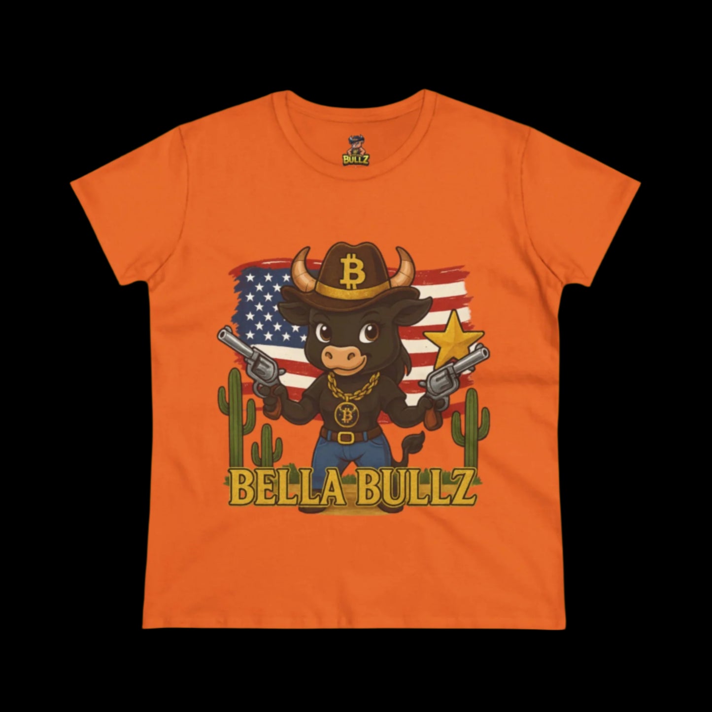 Western-Themed Women's Tee, Exclusive Designs, Crypto Lovers Bitcoin Patriotic Clothing, Cowgirl Women's Top, Americana Style