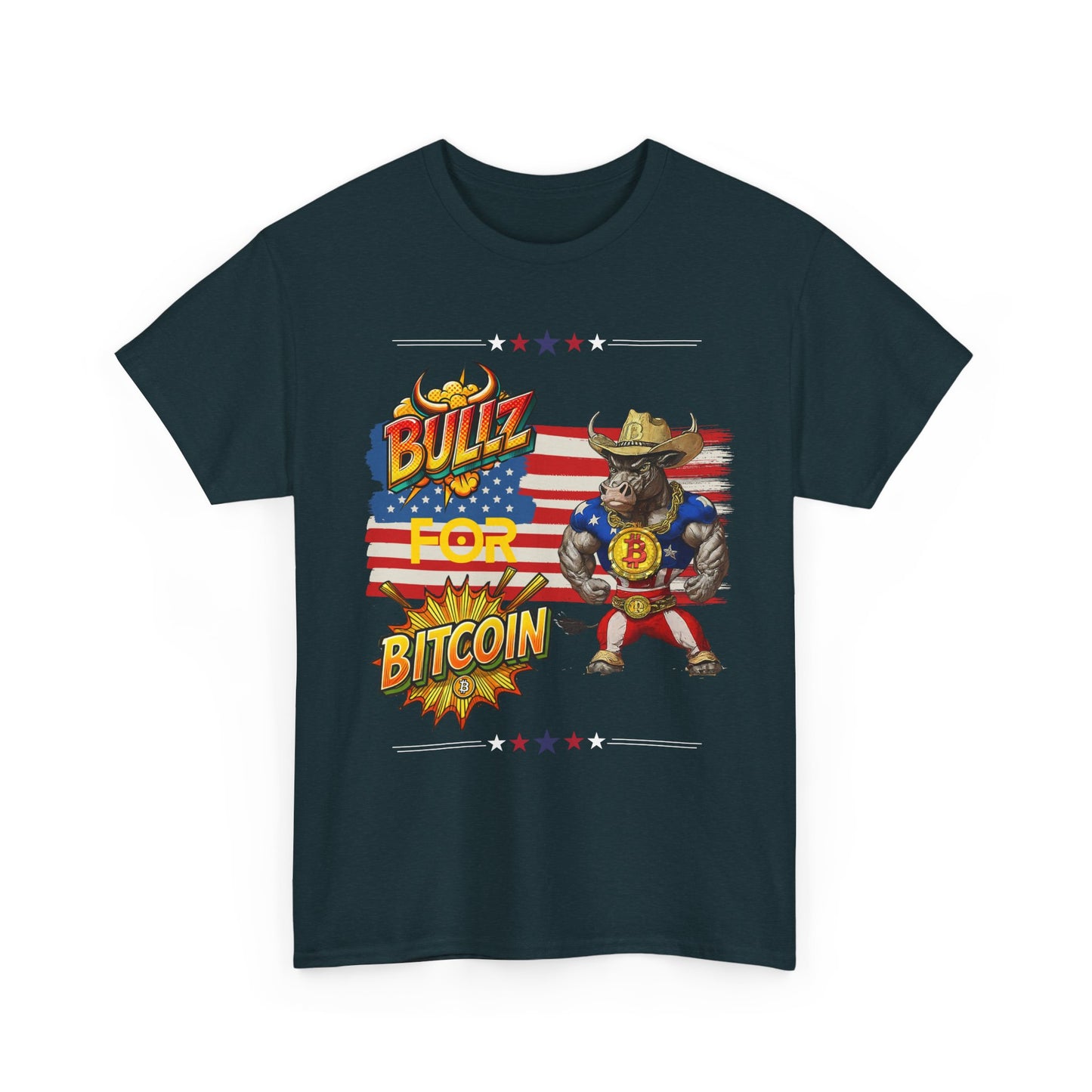 🔥 Bitcoin Bullz™ Patriotic Crypto Street Tee – Bold USA Design for Bitcoin Bulls & Independence Lovers Mens Stylish T-Shirt 🔥