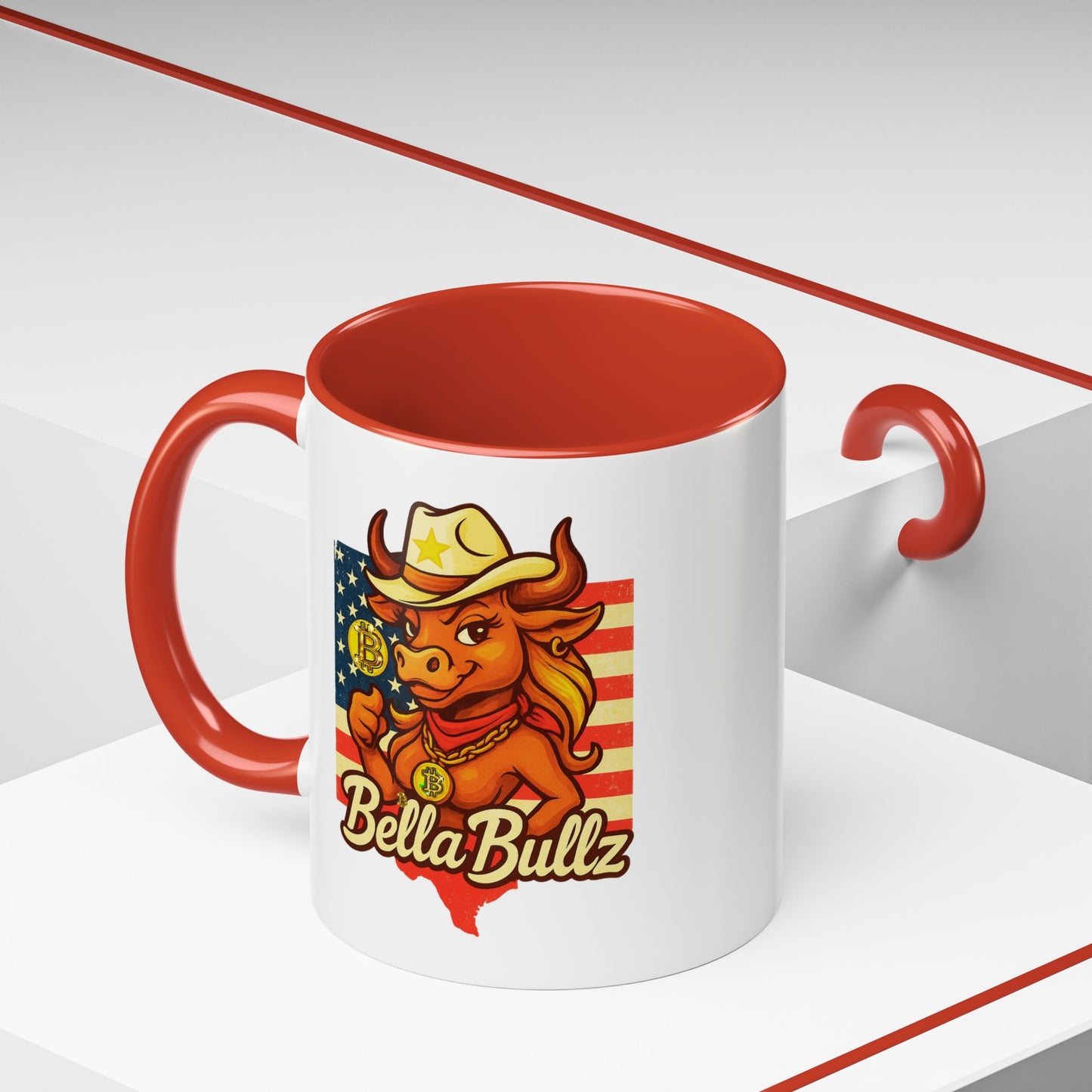 Bella Bullz Accent Coffee Mug - Fun Animal Mug for Crypto Lovers, Unique Gift Idea Limited Edition MugsOffice Coffee Cup