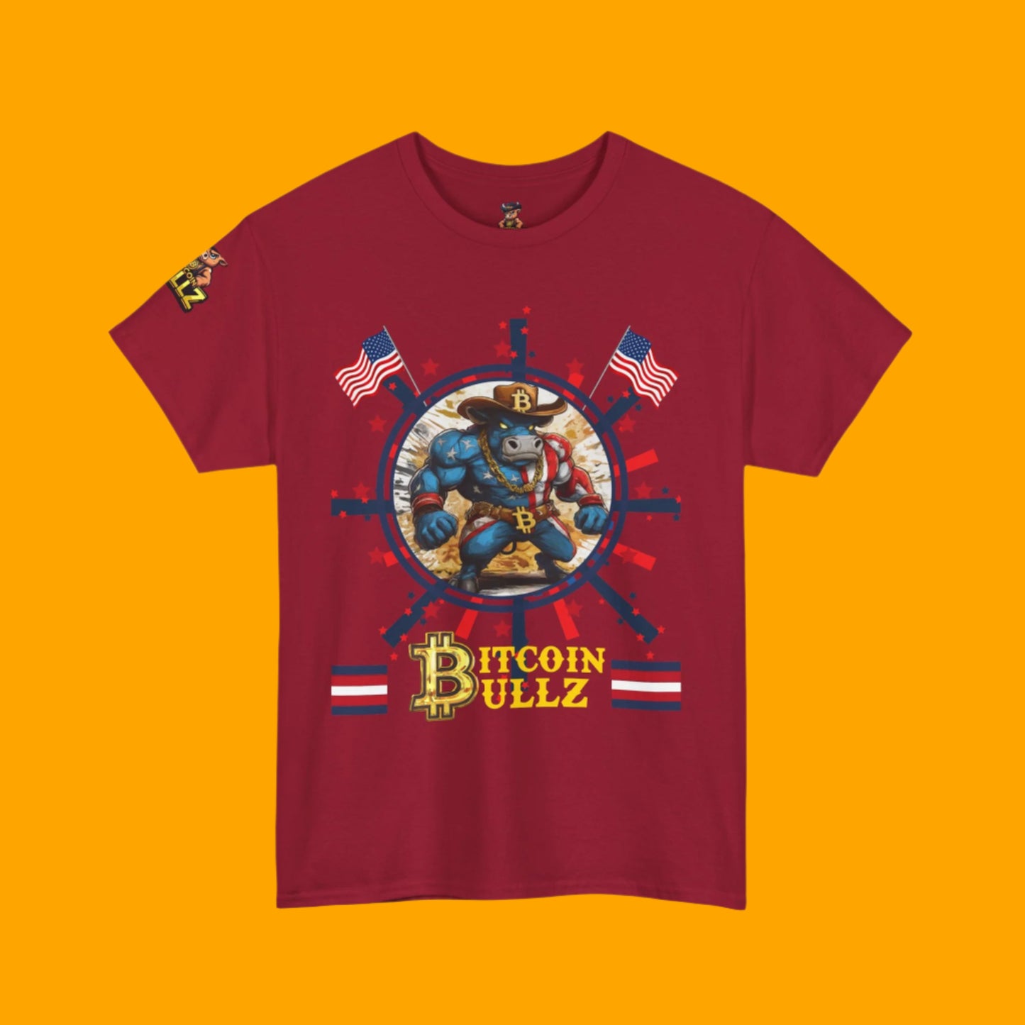 Bitcoin Bullz™ Limited Patriotic Crypto Tee – Bold American Streetwear 4th of July Freedom Clothing True Bitcoin Believers (Only 500 Available!)