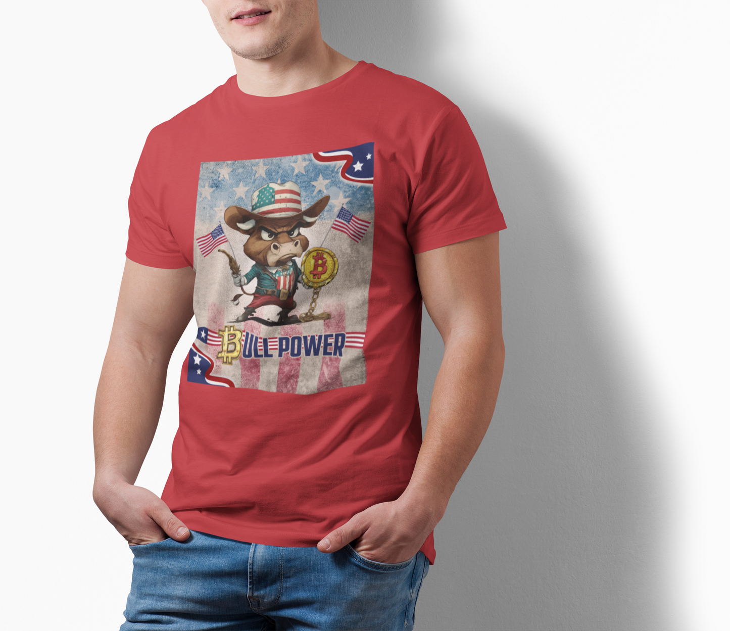 Bitcoin Bullz™ Limited Patriotic Crypto Tee – Bold American Streetwear for True Bitcoin Believers (Only 500 Available!)