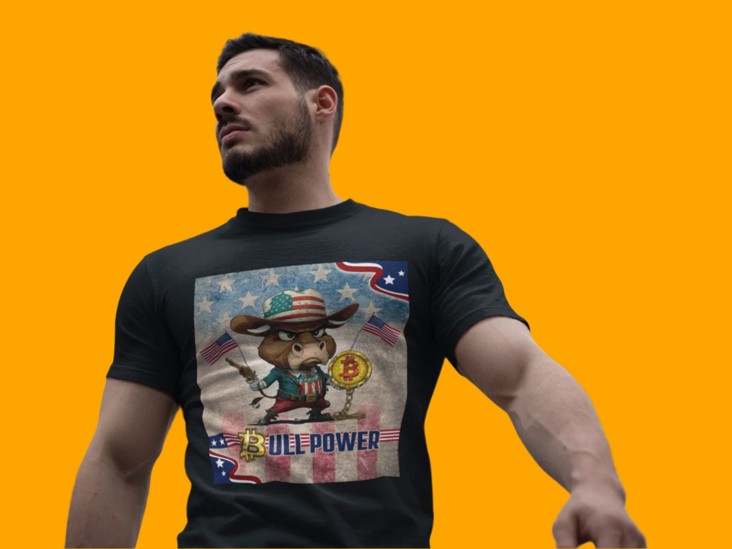 Bitcoin Bullz™ Limited Patriotic Crypto Tee – Bold American Streetwear for True Bitcoin Believers (Only 500 Available!)