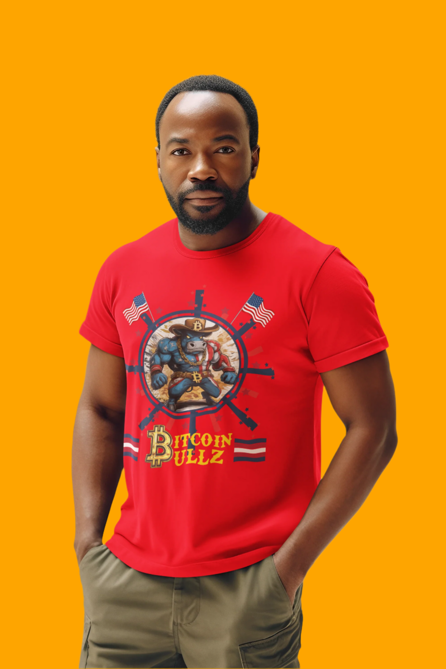 Bitcoin Bullz™ Limited Patriotic Crypto Tee – Bold American Streetwear 4th of July Freedom Clothing True Bitcoin Believers (Only 500 Available!)