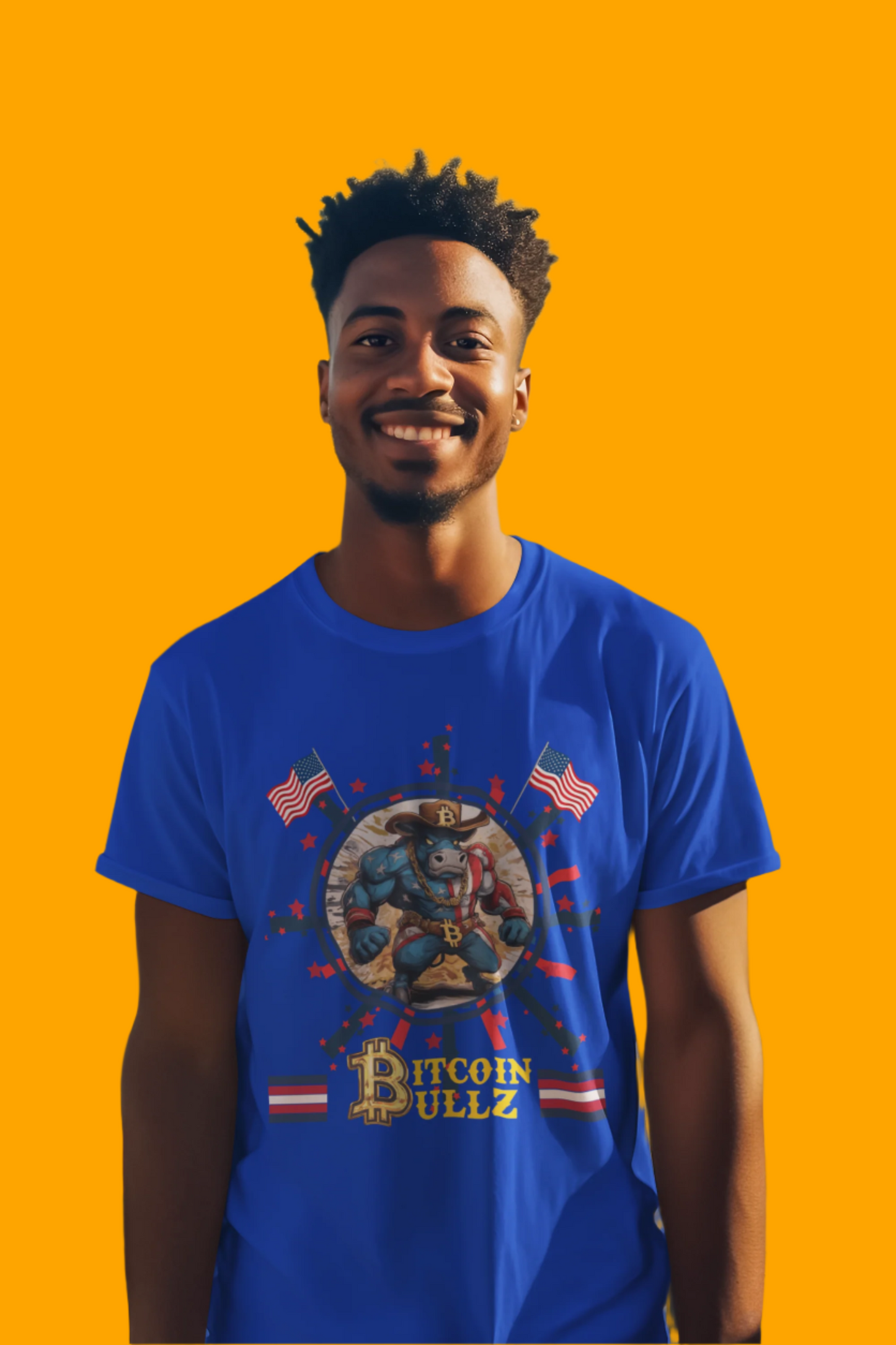 Bitcoin Bullz™ Limited Patriotic Crypto Tee – Bold American Streetwear 4th of July Freedom Clothing True Bitcoin Believers (Only 500 Available!)