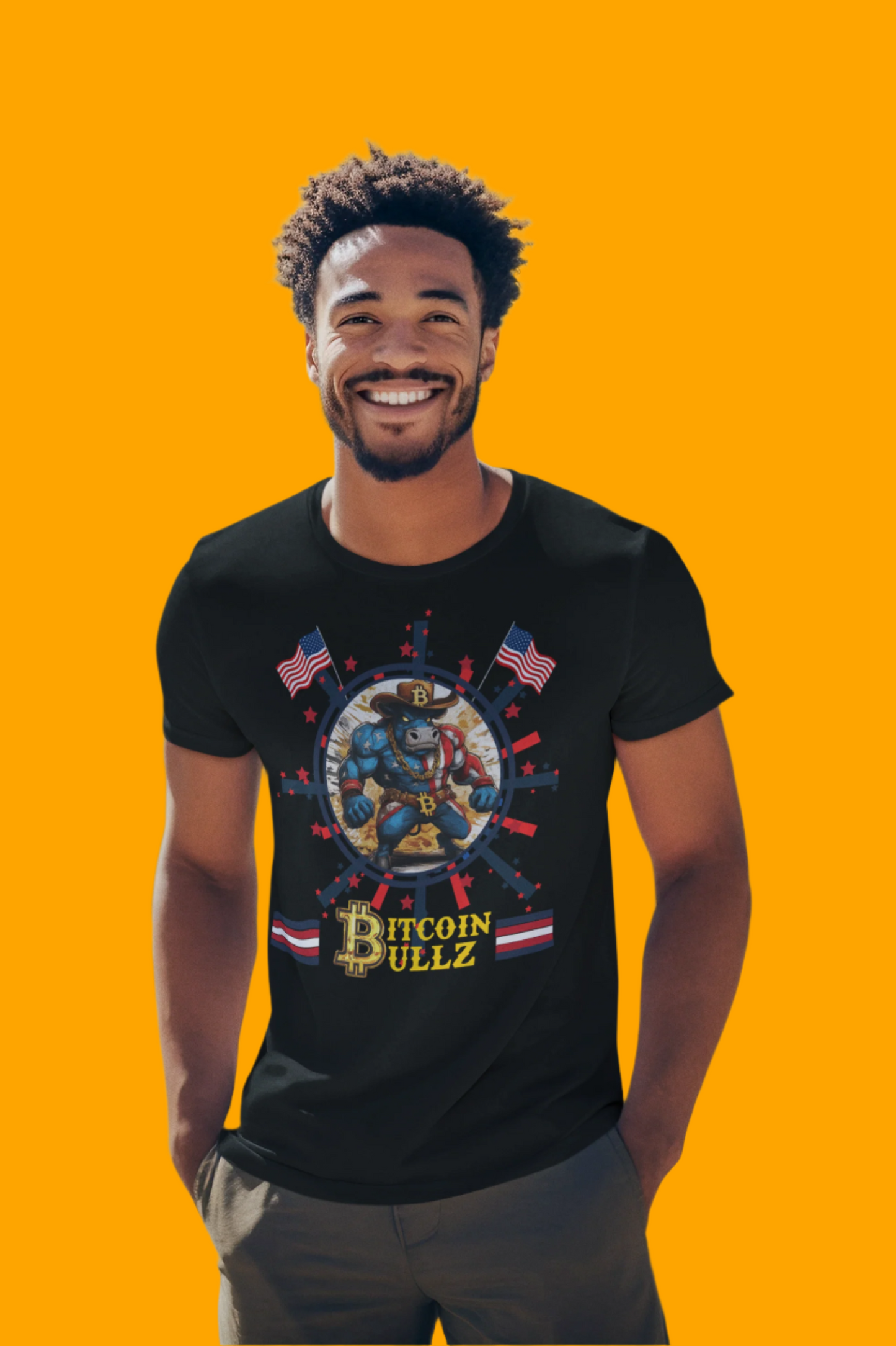 Bitcoin Bullz™ Limited Patriotic Crypto Tee – Bold American Streetwear 4th of July Freedom Clothing True Bitcoin Believers (Only 500 Available!)