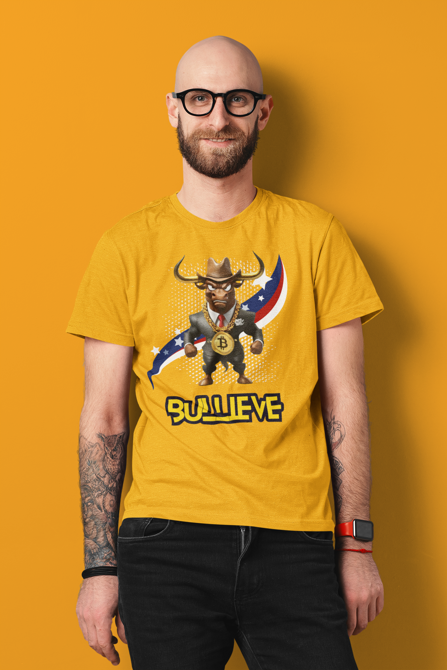 🔥 Bitcoin Bullz™ Patriotic Crypto Street Tee – Bold USA Design for Bitcoin Bulls & Independence Lovers, July 4th Fashion