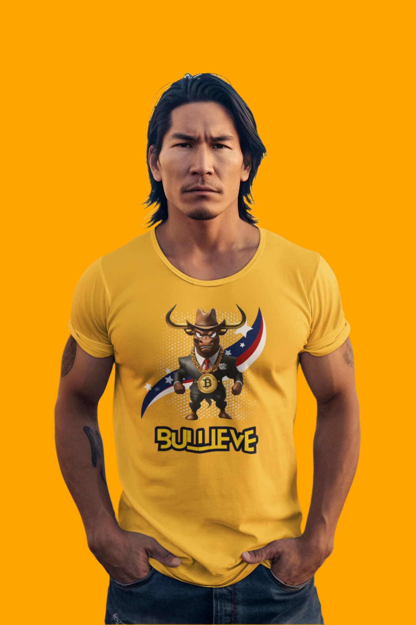 🔥 Bitcoin Bullz™ Patriotic Crypto Street Tee – Bold USA Design for Bitcoin Bulls & Independence Lovers, July 4th Fashion