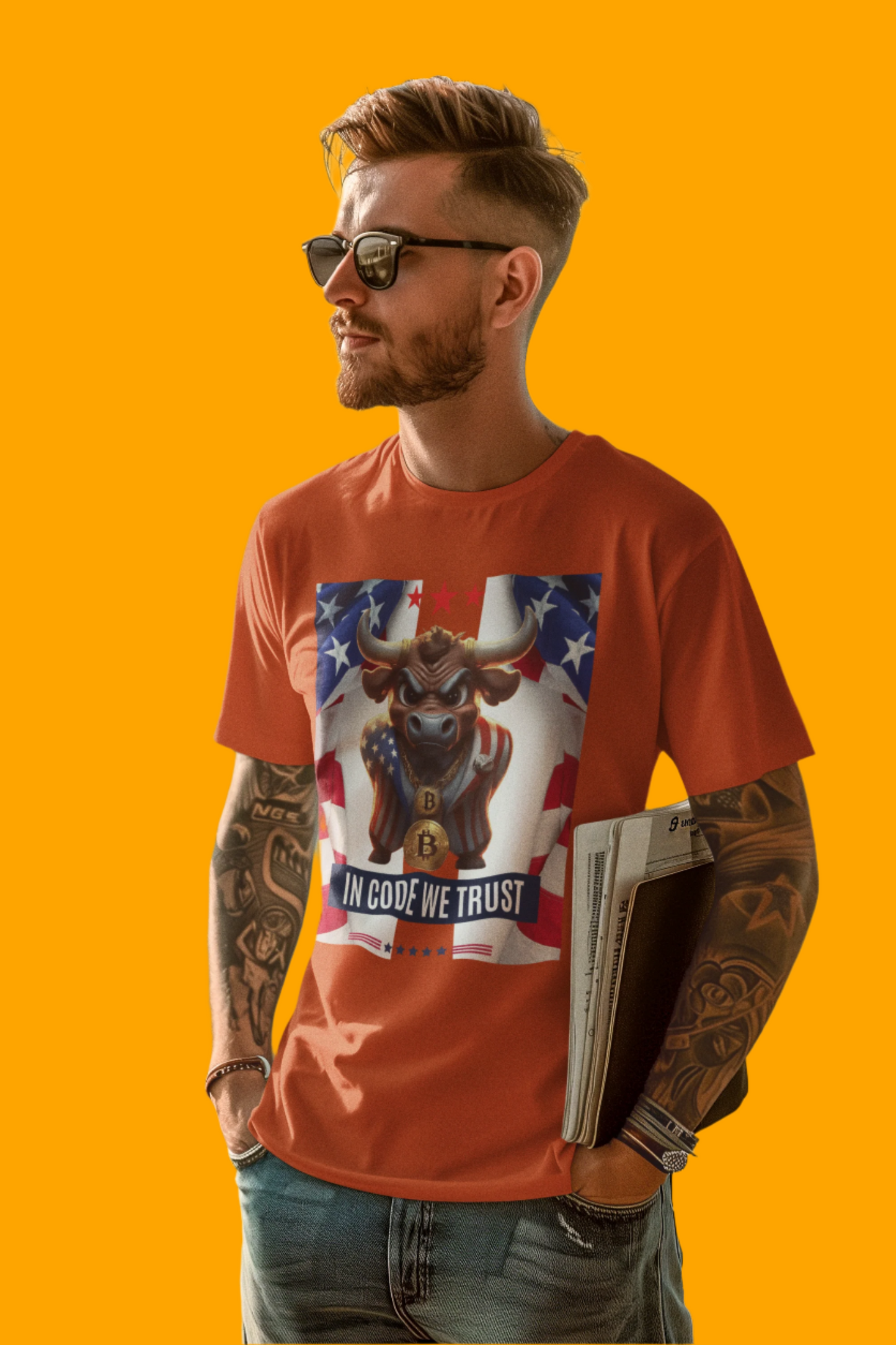 Bitcoin Bullz™ Limited Patriotic Crypto Tee – Bold American Streetwear for True Bitcoin Believers USA July 4th Design