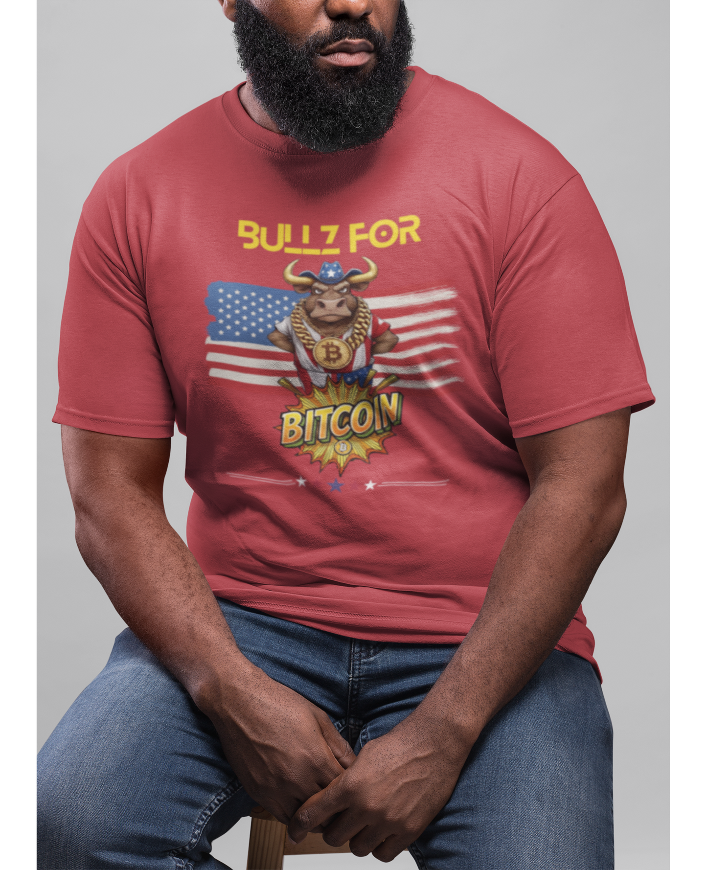 🔥 Bitcoin Bullz™ Patriotic Crypto Street Tee – Bold USA Design for Bitcoin Bulls & Independence Day Lovers 🔥