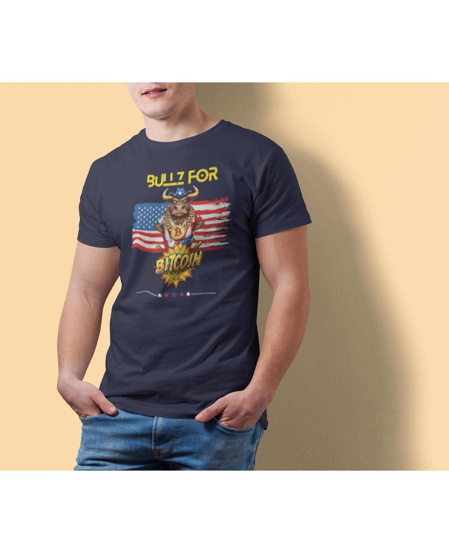🔥 Bitcoin Bullz™ Patriotic Crypto Street Tee – Bold USA Design for Bitcoin Bulls & Independence Day Lovers 🔥