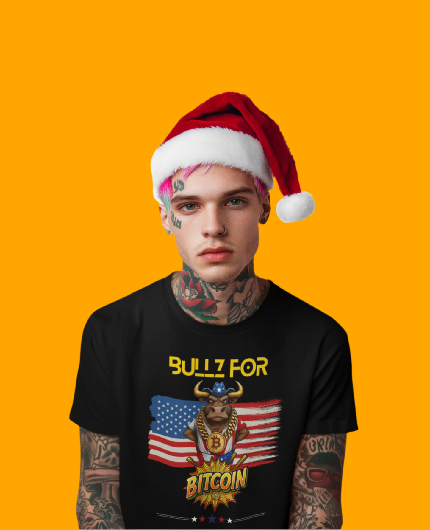 🔥 Bitcoin Bullz™ Patriotic Crypto Street Tee – Bold USA Design for Bitcoin Bulls & Independence Day Lovers 🔥