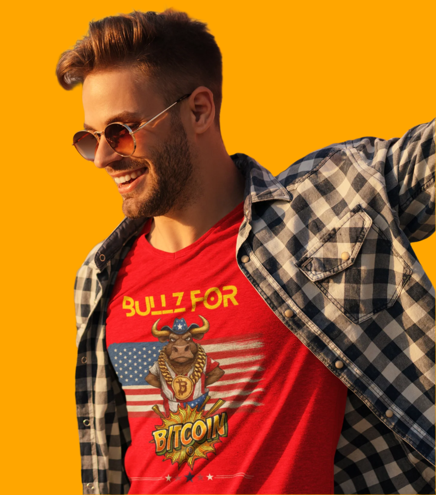 🔥 Bitcoin Bullz™ Patriotic Crypto Street Tee – Bold USA Design for Bitcoin Bulls & Independence Day Lovers 🔥