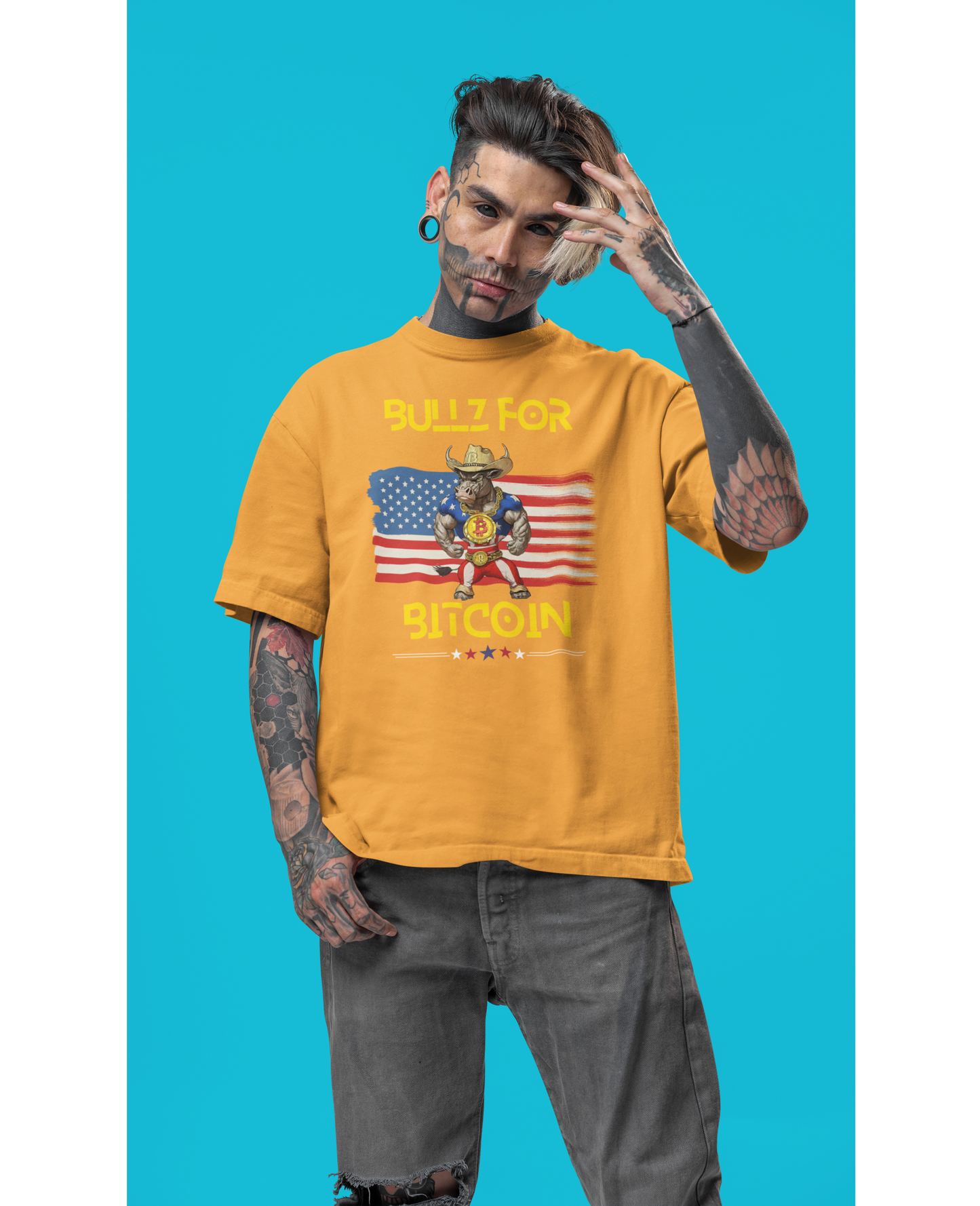 🔥 Bitcoin Bullz™ All-American Limited Edition Tee – Bold Patriotic Streetwear for Independent Spirits (Only 500 Made!) 🔥