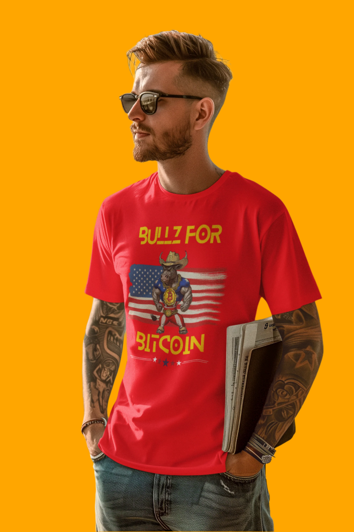 🔥 Bitcoin Bullz™ All-American Limited Edition Tee – Bold Patriotic Streetwear for Independent Spirits (Only 500 Made!) 🔥