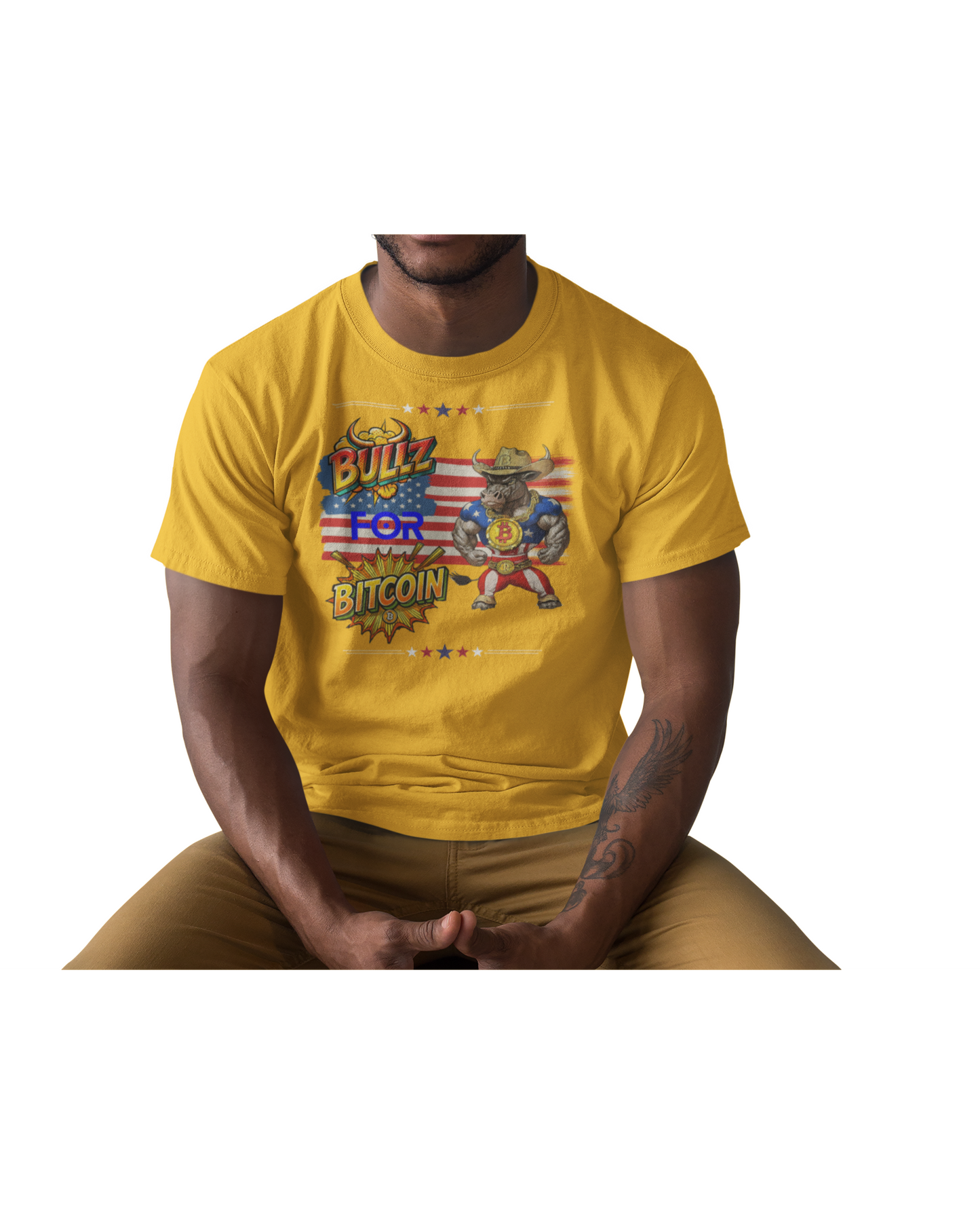 🔥 Bitcoin Bullz™ Patriotic Crypto Street Tee – Bold USA Design for Bitcoin Bulls & Independence Lovers Mens Stylish T-Shirt 🔥