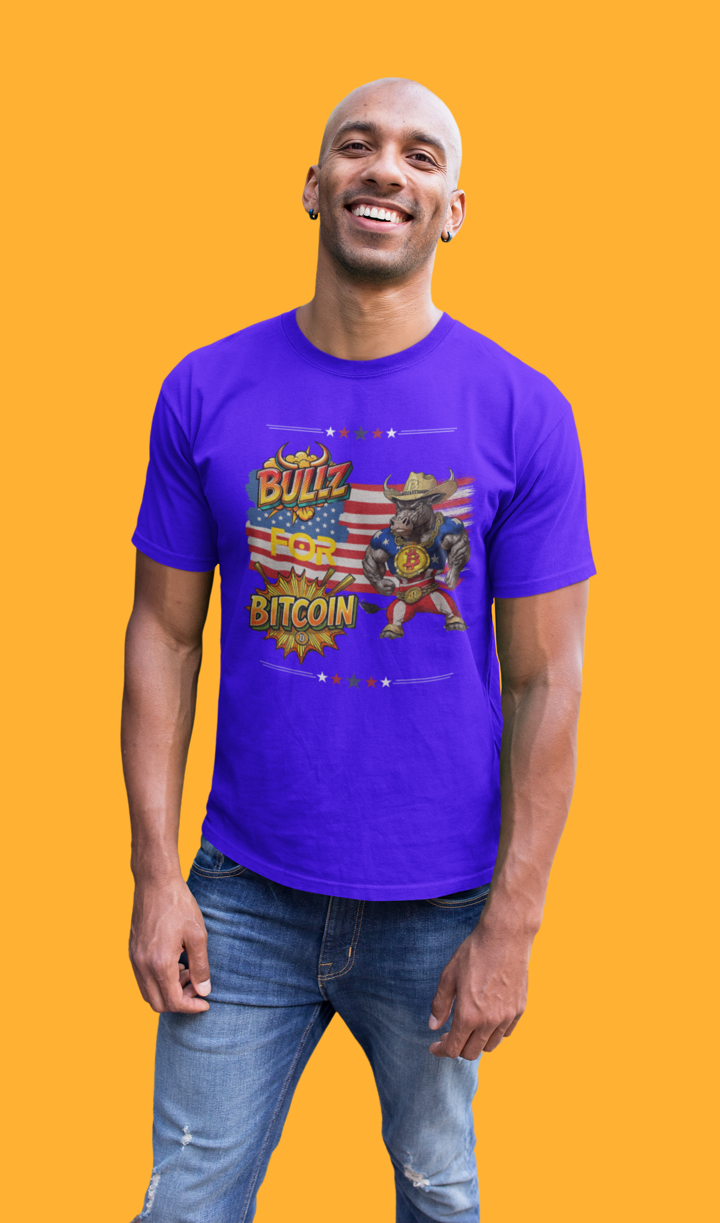 🔥 Bitcoin Bullz™ Patriotic Crypto Street Tee – Bold USA Design for Bitcoin Bulls & Independence Lovers Mens Stylish T-Shirt 🔥