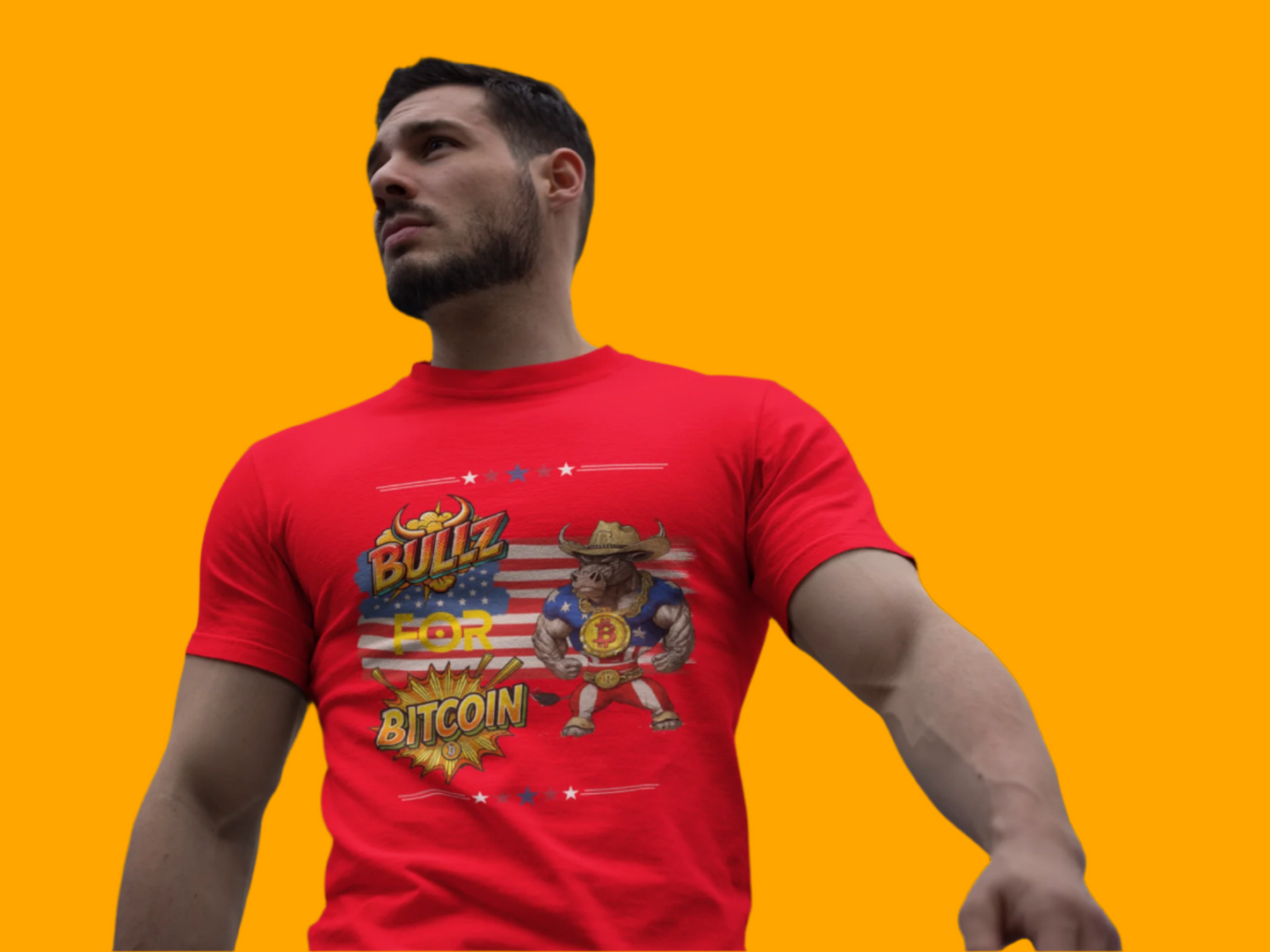 🔥 Bitcoin Bullz™ Patriotic Crypto Street Tee – Bold USA Design for Bitcoin Bulls & Independence Lovers Mens Stylish T-Shirt 🔥