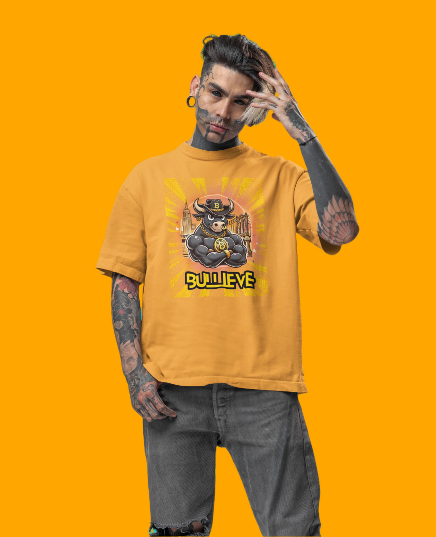 🔥 Bitcoin Bullz™ Brooklyn New York Crypto Street Tee – Bold Design for Bitcoin Bulls & Independence Lovers Limited Edition 500 Pieces Only 🔥