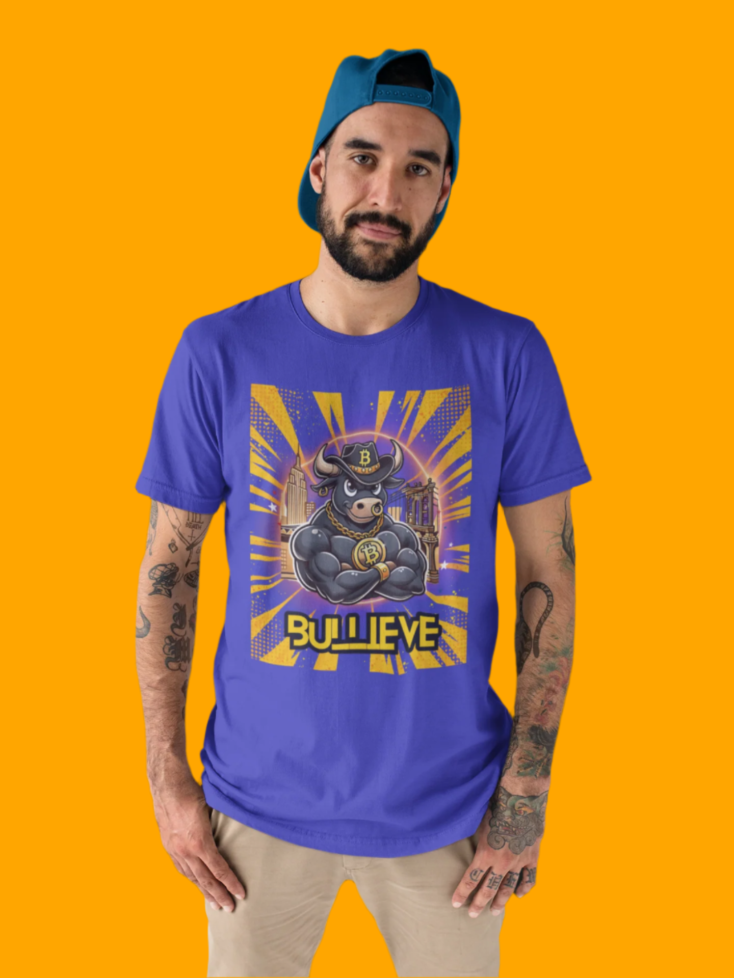 🔥 Bitcoin Bullz™ Brooklyn New York Crypto Street Tee – Bold Design for Bitcoin Bulls & Independence Lovers Limited Edition 500 Pieces Only 🔥