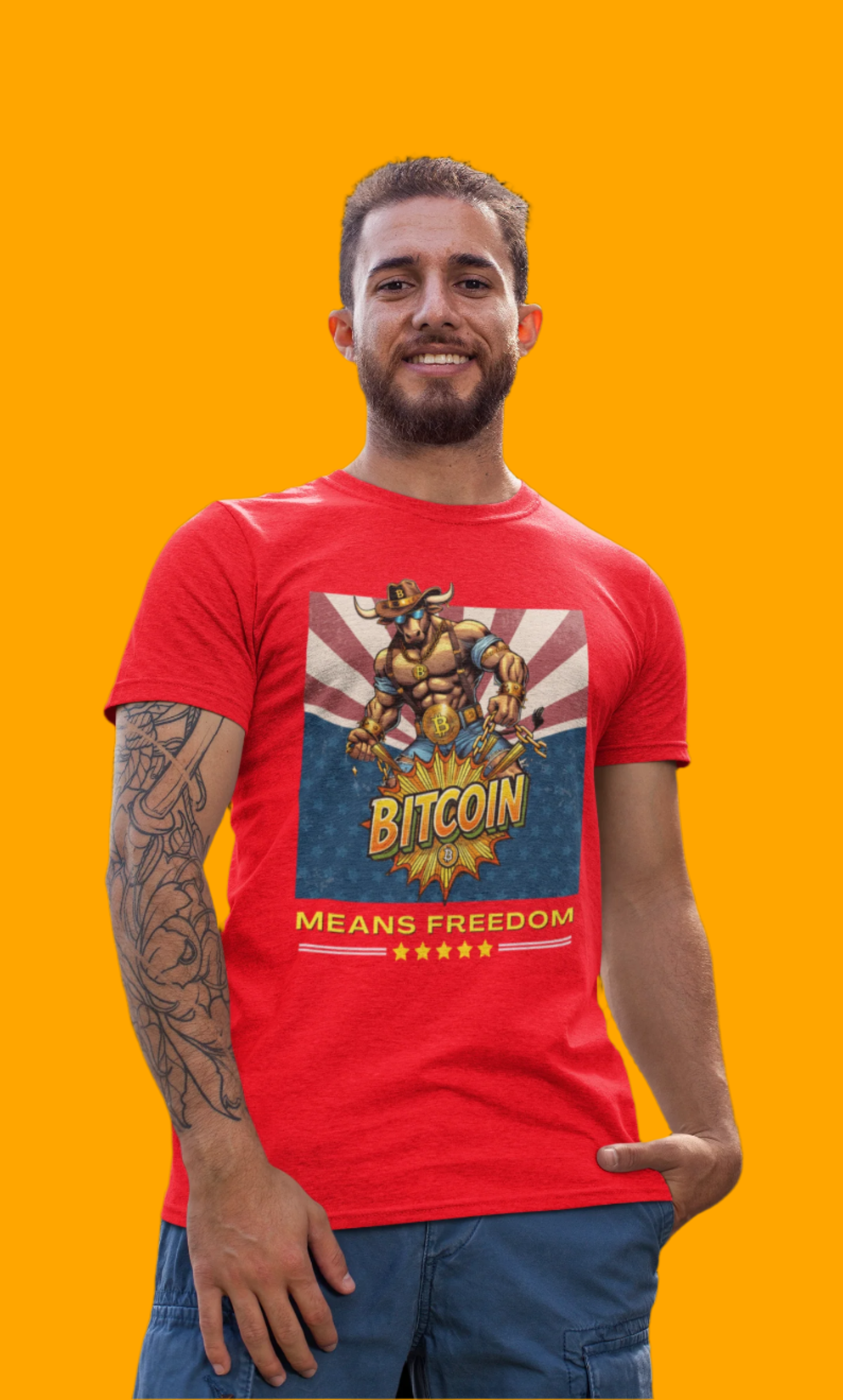 🔥 Bitcoin Bullz™ Patriotic Crypto Street Tee – Bold USA Design for Bitcoin Bulls & Independence Lovers Crypto Animal Passion 🔥