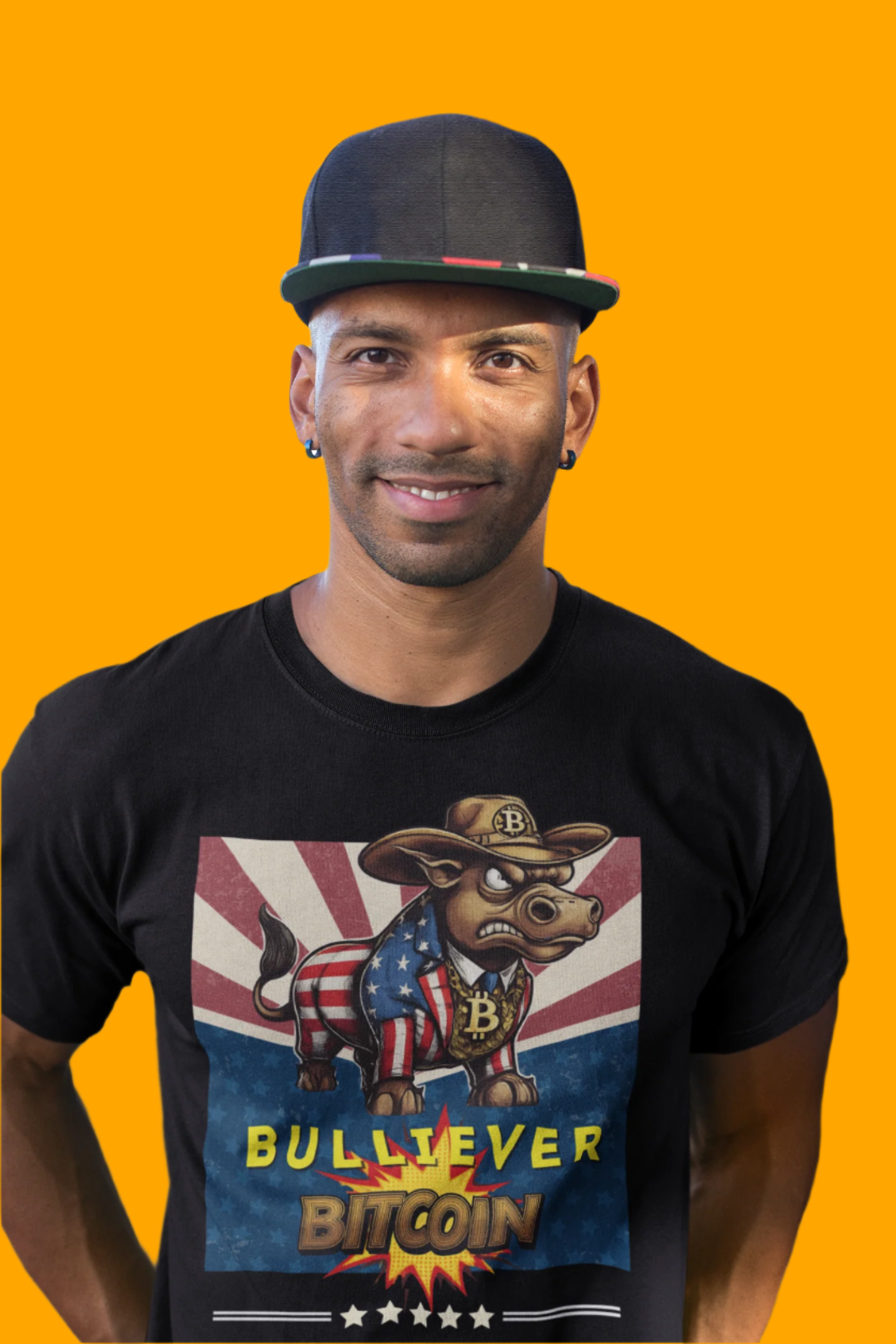 🔥 Bitcoin Bullz™ Patriotic Crypto Street Tee – Bold USA Design for Bitcoin "Bullievers" & Independence July4th Lovers 🔥