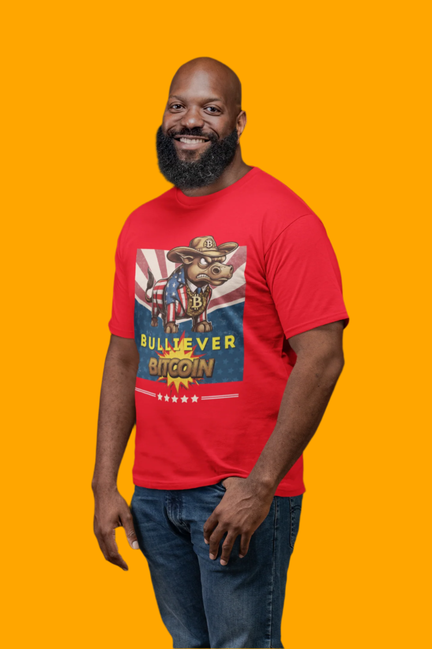 🔥 Bitcoin Bullz™ Patriotic Crypto Street Tee – Bold USA Design for Bitcoin "Bullievers" & Independence July4th Lovers 🔥