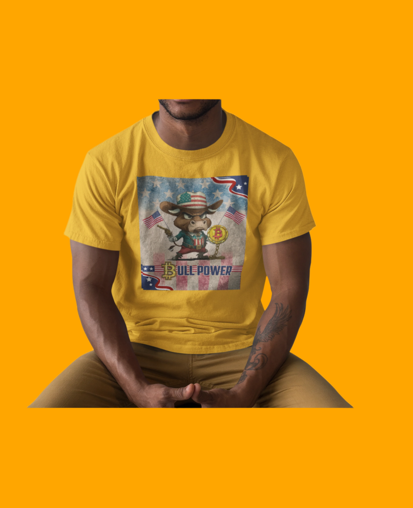 Bitcoin Bullz™ Graphic Athleisure Patriot Tee – Lightweight Crypto Streetwear for Viral HODL Crew Crypto Bitcoin Passion