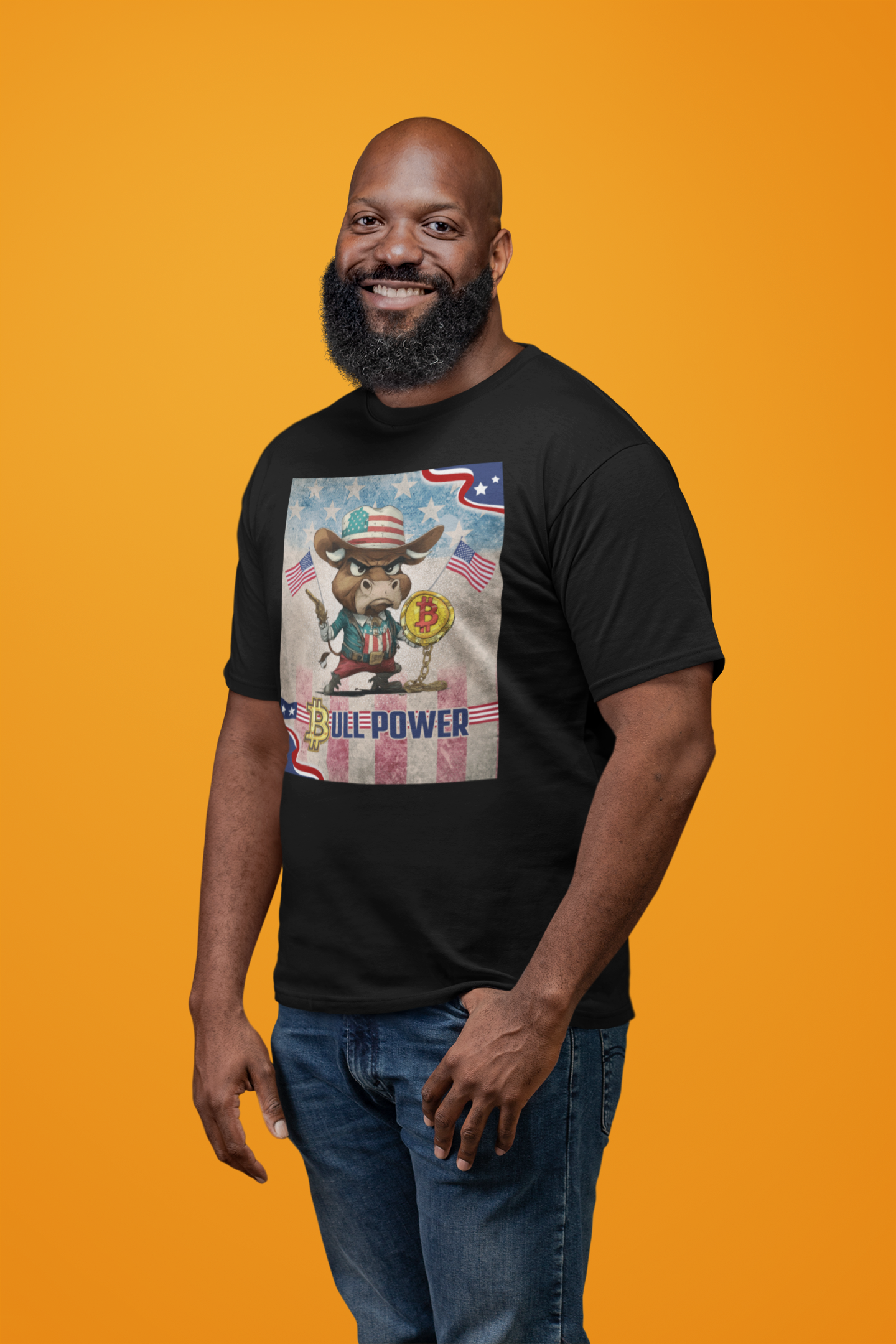 Bitcoin Bullz™ Graphic Athleisure Patriot Tee – Lightweight Crypto Streetwear for Viral HODL Crew Crypto Bitcoin Passion