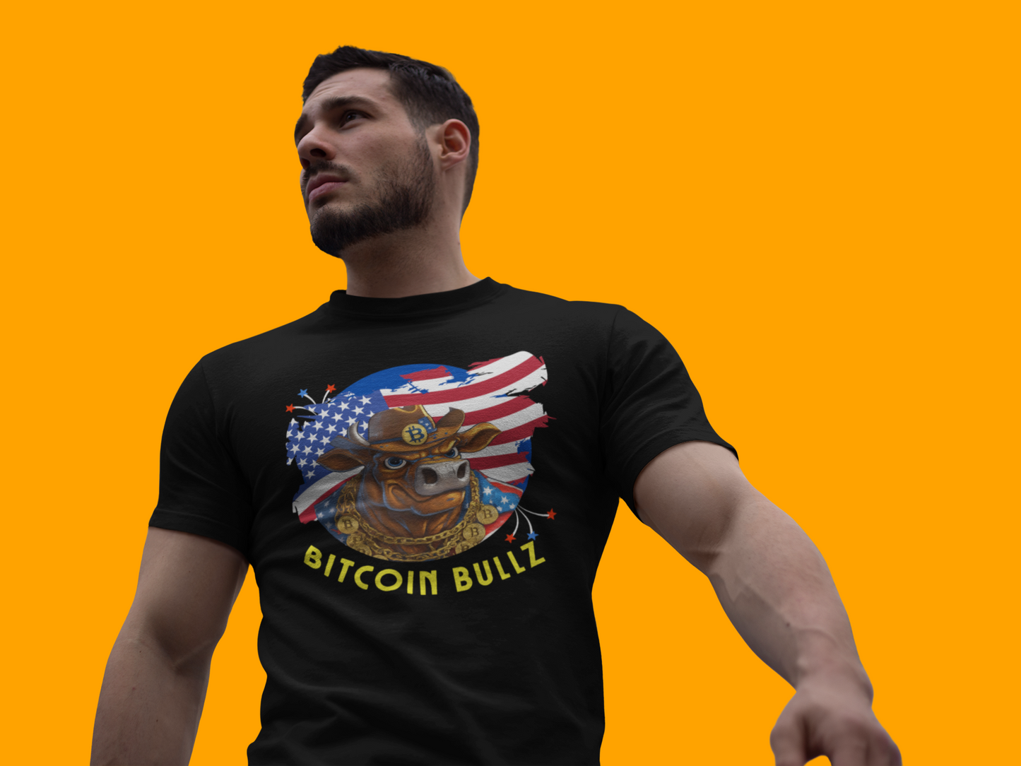 🔥 Bitcoin Bullz™ Limited Patriotic Crypto Tee – Bold American Streetwear for True Bitcoin Believers (Only 500 Available!) 🔥