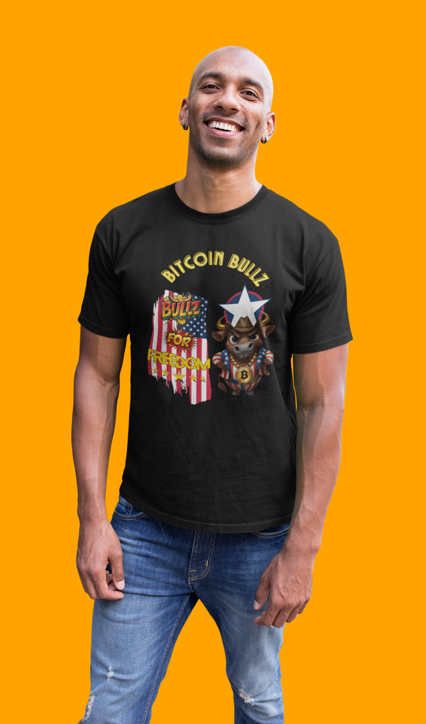 Bitcoin Bullz™ Viral Patriotic Crypto Street Tee Limited Pieces– Bold USA Design for Bitcoin Bulls & Independence Lovers Crypto Passion for July 4th🔥