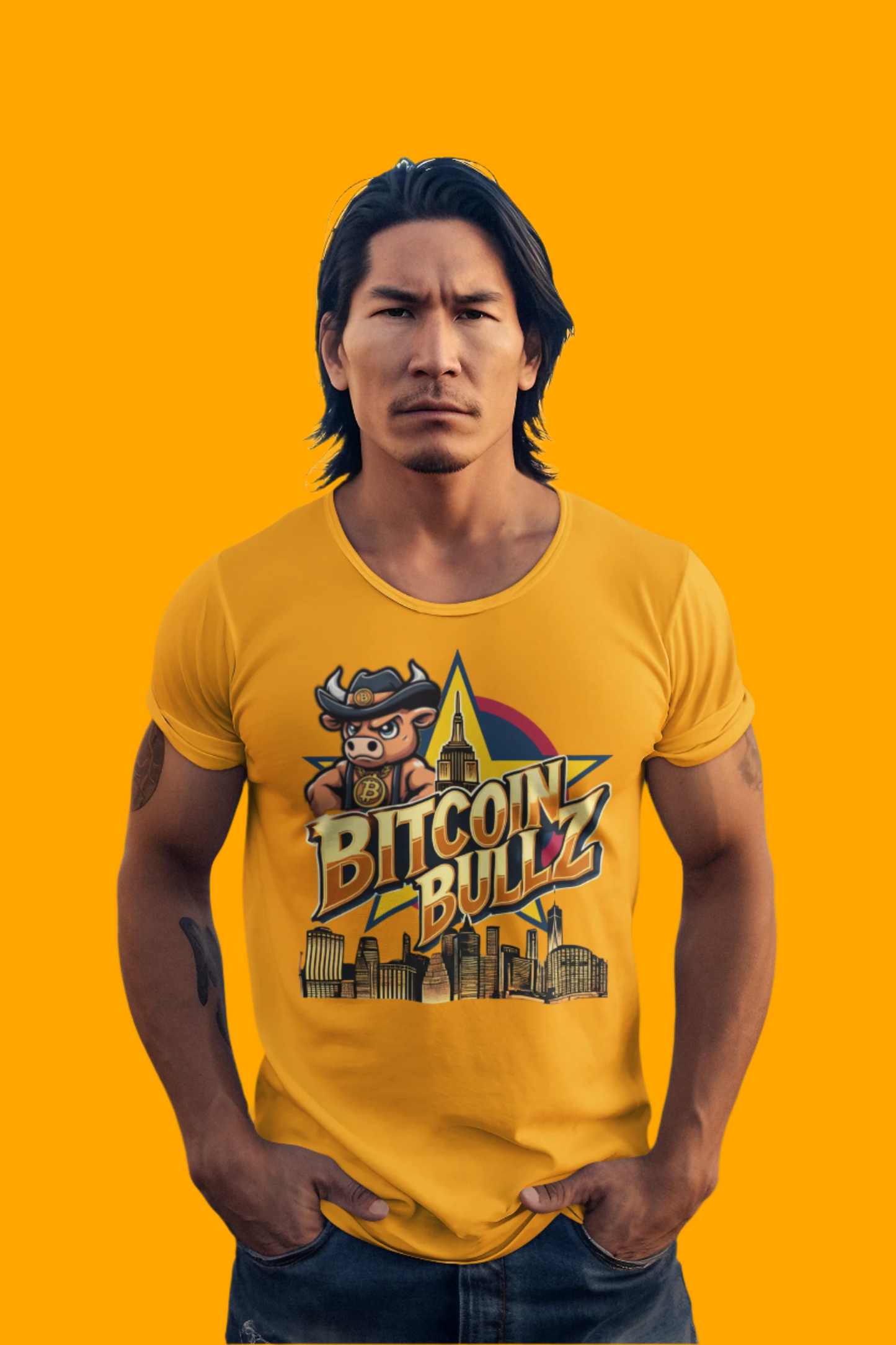 🔥 Bitcoin Bullz™ New York City Crypto Street Tee – Bold USA Design for Bitcoin Bulls & Independence Lovers 🔥