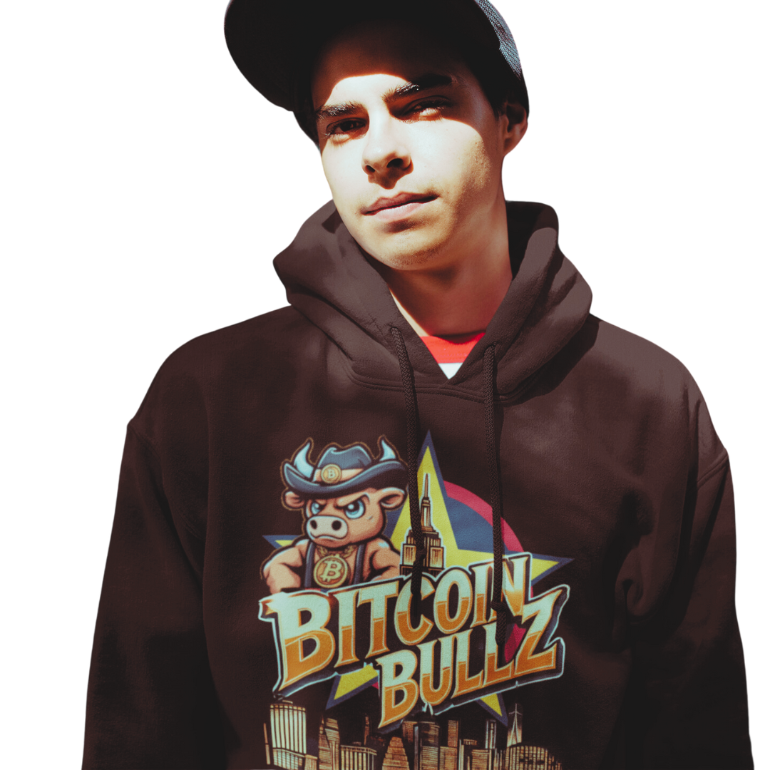 Men's Bitcoin Bullz Hoodie Lightweight Comic Book NYC streetwear Viral Style for Bitcoin Cowboys Urban Summer wear