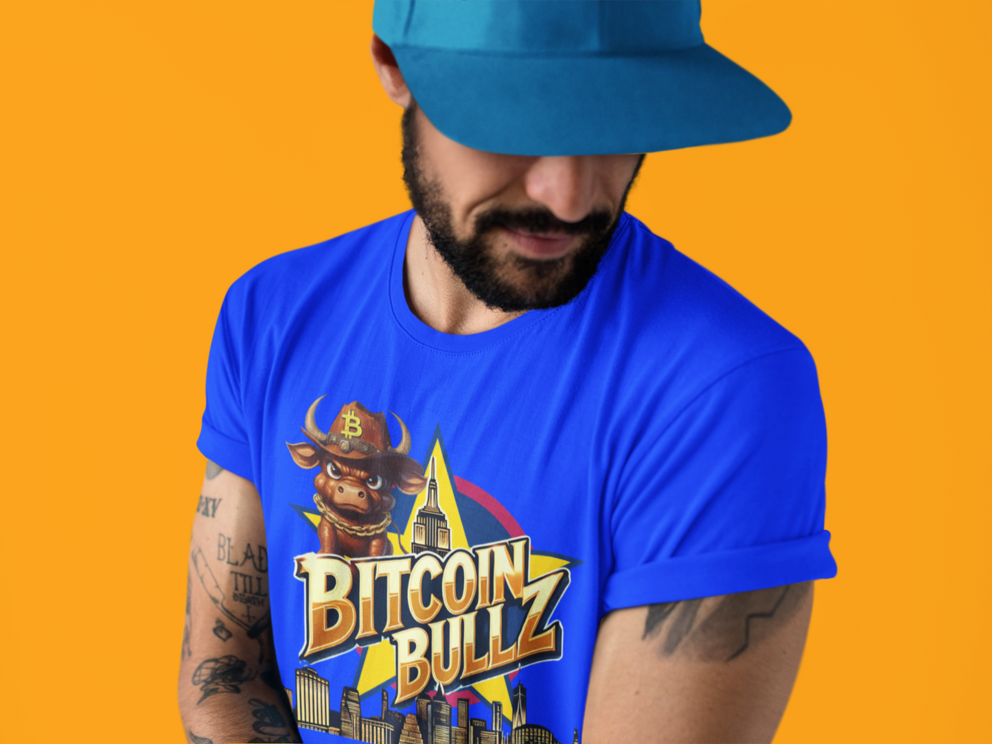 Bitcoin Bullz Limited Design Mens T-Shirt Unleash the Bull New York City Streetwear Viral T-Shirt Only 500 pieces made