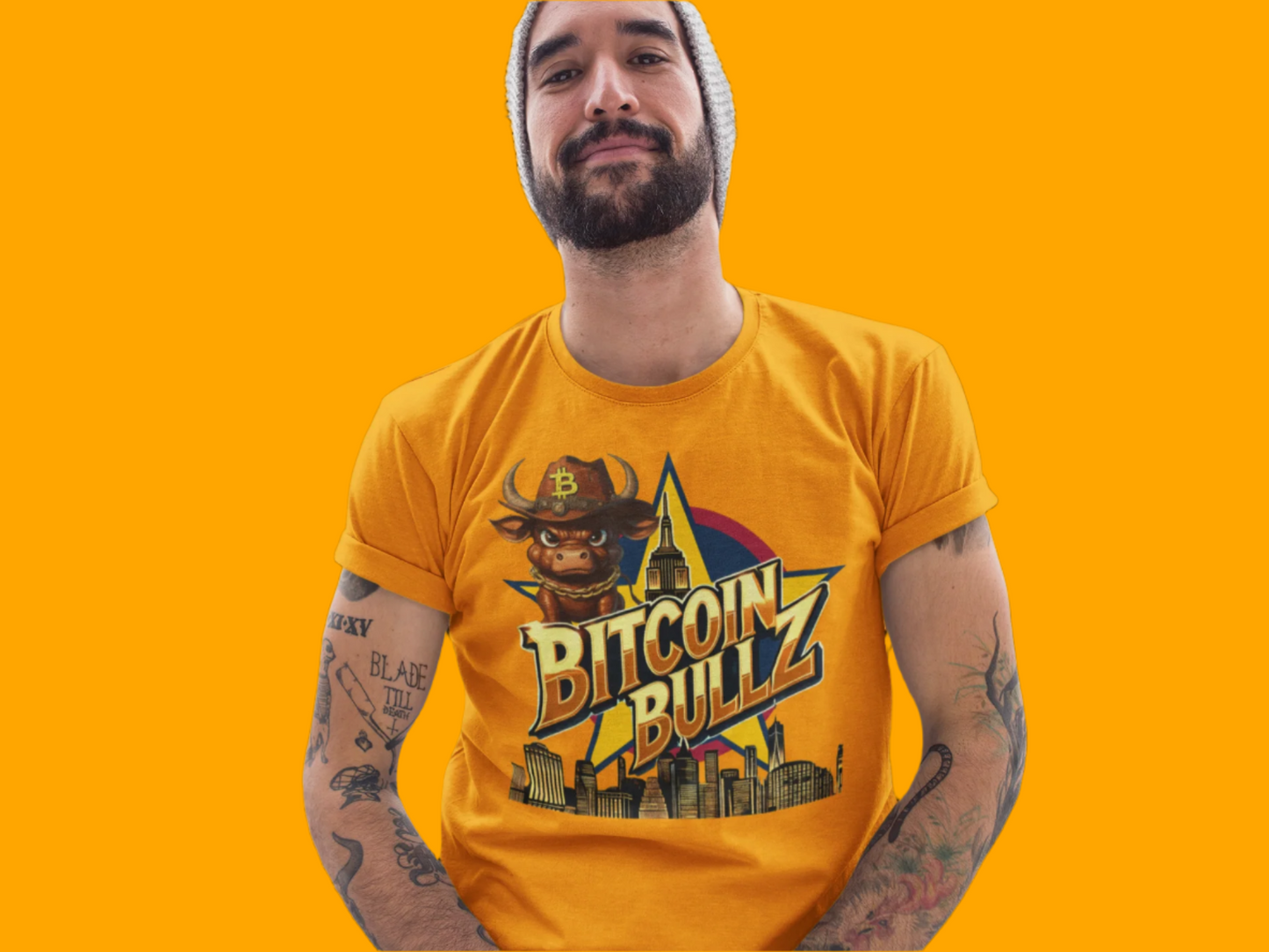 Bitcoin Bullz Limited Design Mens T-Shirt Unleash the Bull New York City Streetwear Viral T-Shirt Only 500 pieces made