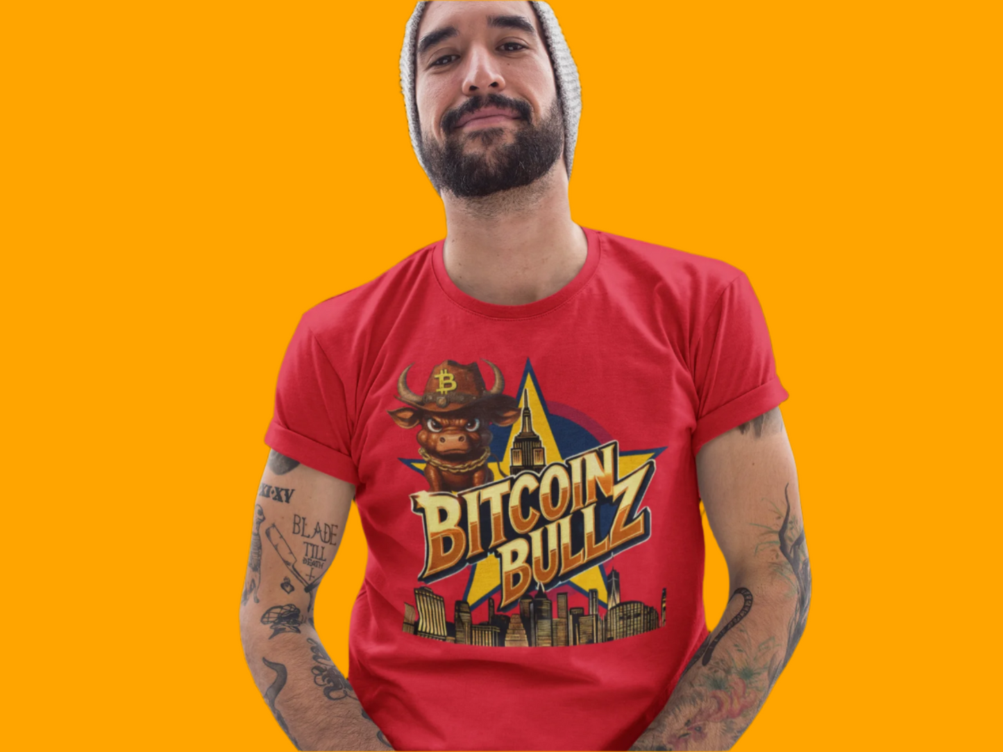 Bitcoin Bullz Limited Design Mens T-Shirt Unleash the Bull New York City Streetwear Viral T-Shirt Only 500 pieces made