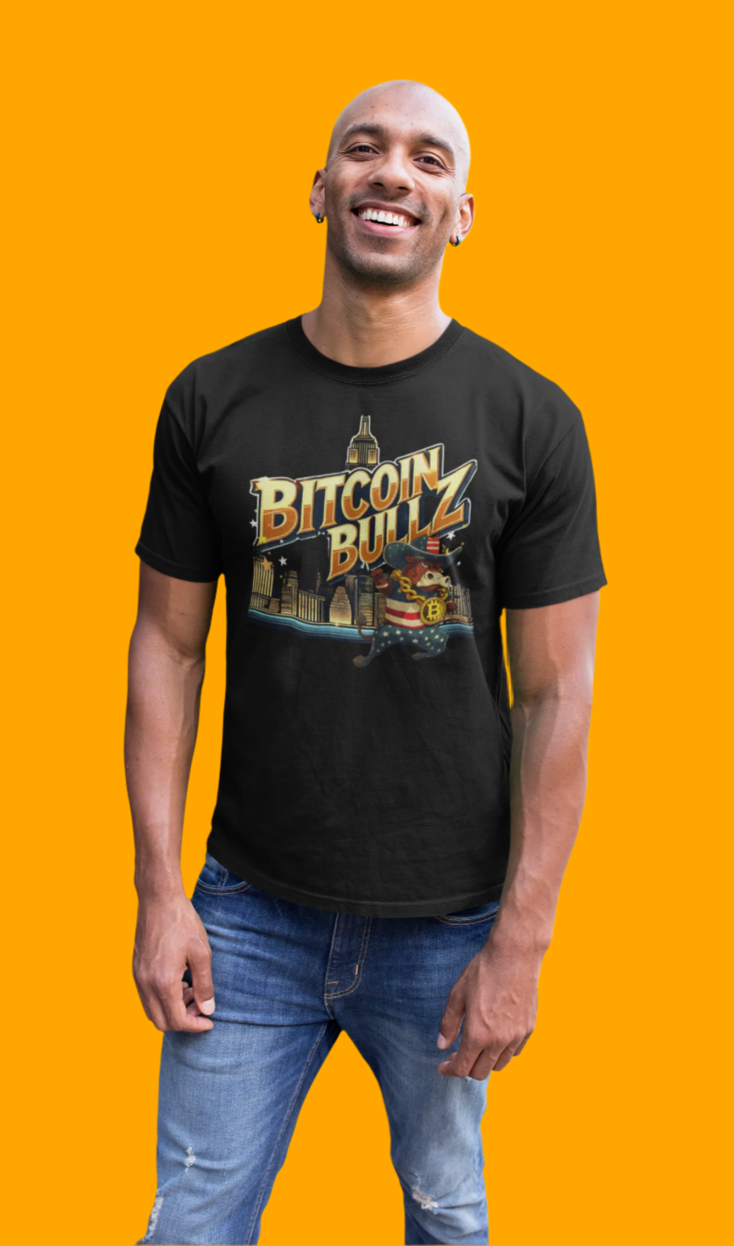 Bitcoin Bullz™ Limited Drop: Mens New York City Streetwear Tee – Bold Brooklyn Crypto Style for Rebels (500pcs Max) 🔥