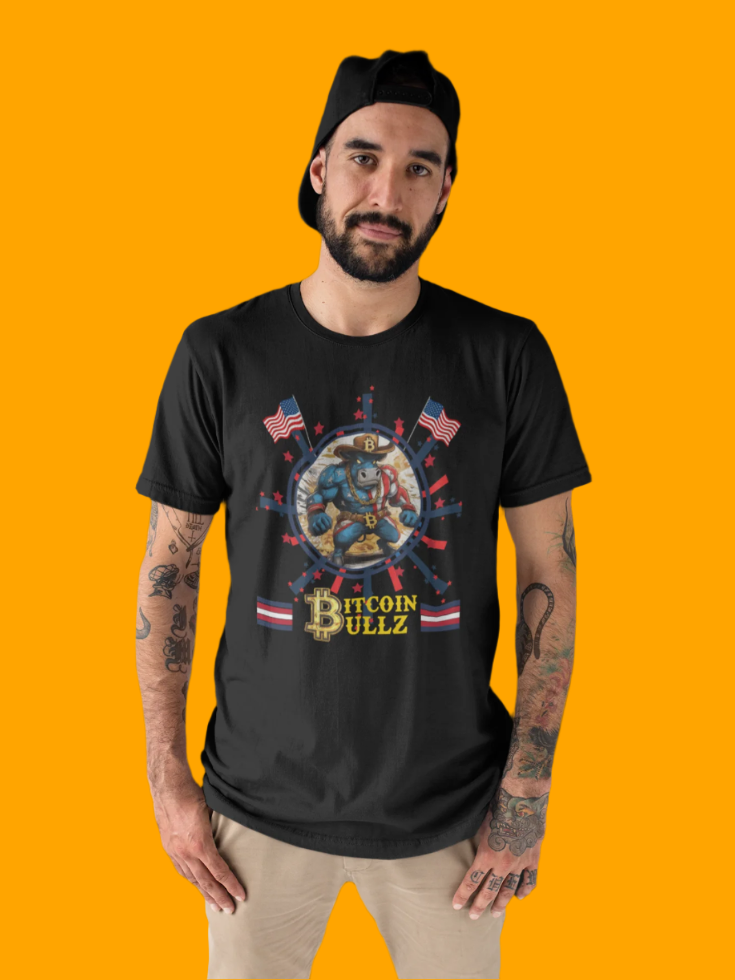 🔥 Bitcoin Bullz™ All-American Limited Edition Tee – Crypto Lovers, Bold Patriotic Streetwear for Independent Spirits (Only 500 Made!) 🔥