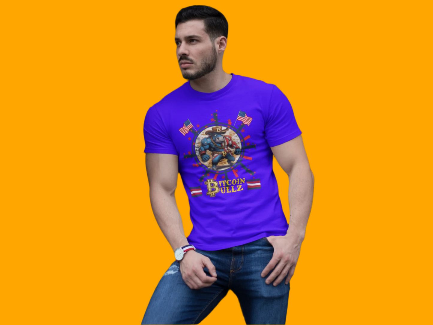 🔥 Bitcoin Bullz™ All-American Limited Edition Tee – Crypto Lovers, Bold Patriotic Streetwear for Independent Spirits (Only 500 Made!) 🔥