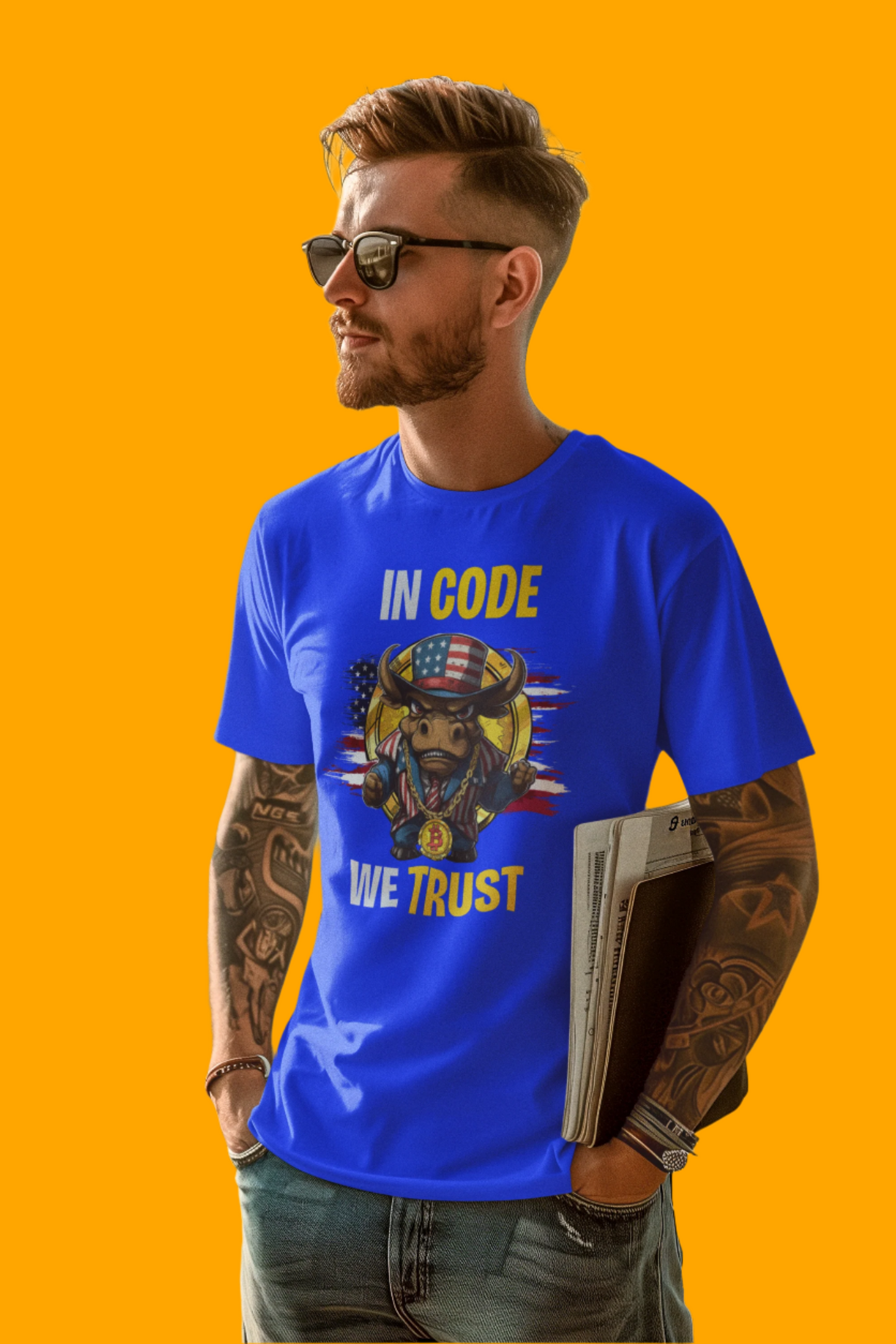 🔥 Bitcoin Bullz™ All-American Limited Edition Tee – Bold Patriotic Streetwear for Independent Spirits and Rebels New York City Style (Only 500 Made!) 🔥