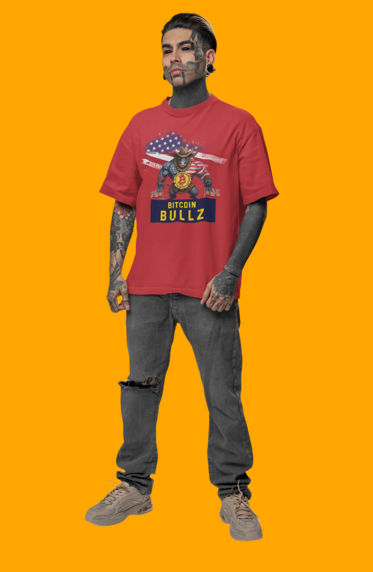 🚀 Bitcoin Bullz™ Viral Patriotic Crypto Tee Independence Day – Bold USA Graphic for HODLers & Freedom Riders Limited Design (Only 500!)
