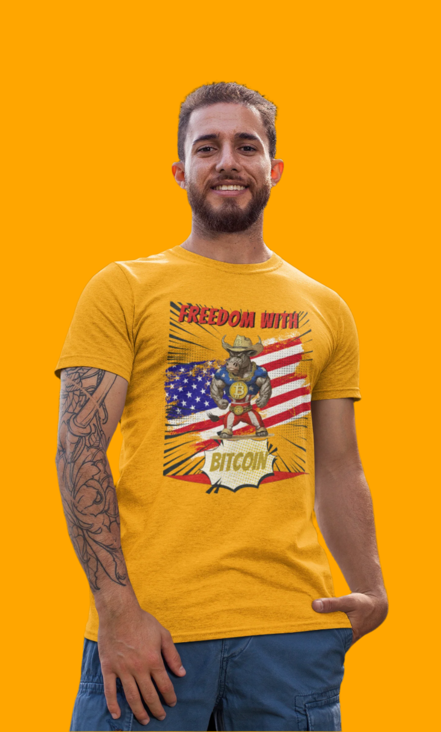 🚀 Bitcoin Bullz™ Viral Oversized Patriotic Crypto Tee Exclusive Style 4th of July – Bold USA Graphic for HODLers & Freedom Riders (Only 500!)