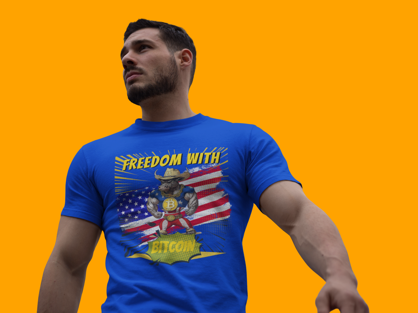 🔥 Bitcoin Bullz™ Limited Patriotic Crypto Tee – Bold American Streetwear for True Bitcoin Believers Exclusive Design (Only 500 Available!) 🔥