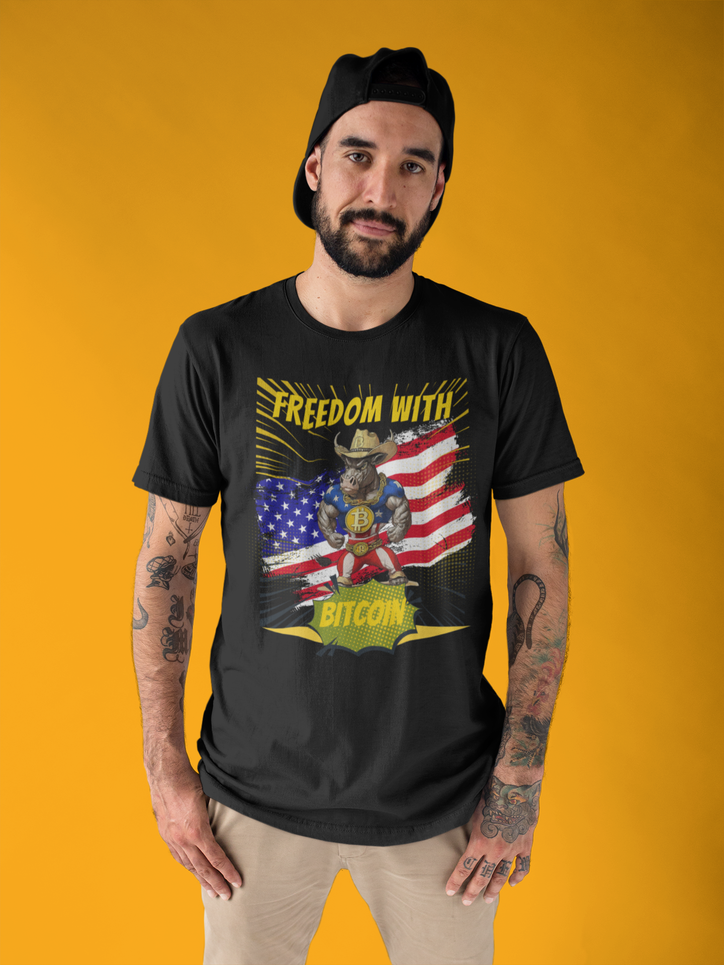 🔥 Bitcoin Bullz™ Limited Patriotic Crypto Tee – Bold American Streetwear for True Bitcoin Believers Exclusive Design (Only 500 Available!) 🔥