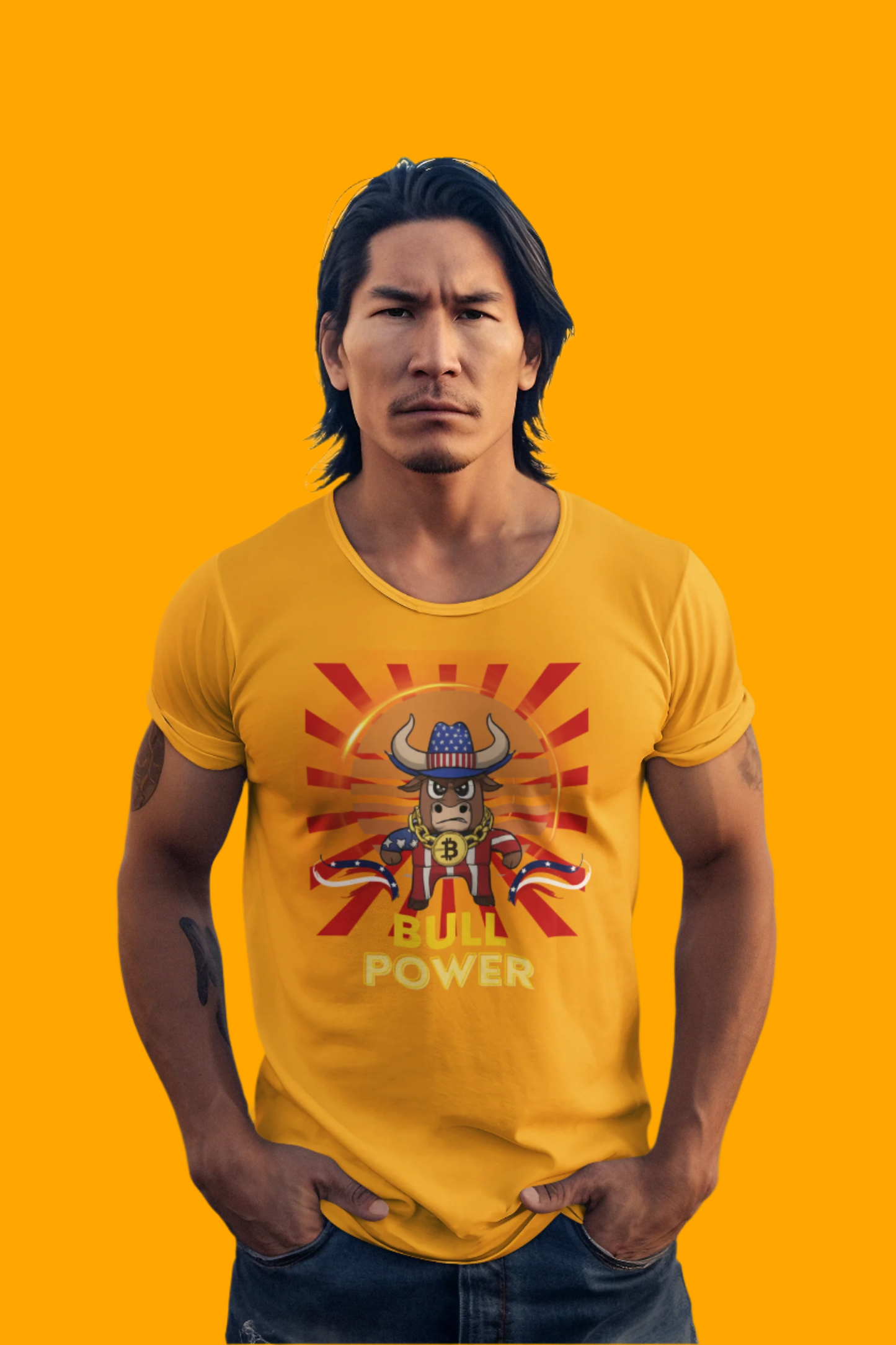 🔥 Bitcoin Bullz™ Limited Design Cowboy Crypto Tee – American Viral Streetwear for True Bitcoin Believers Limited Drop (Only 500 Available!) 🔥