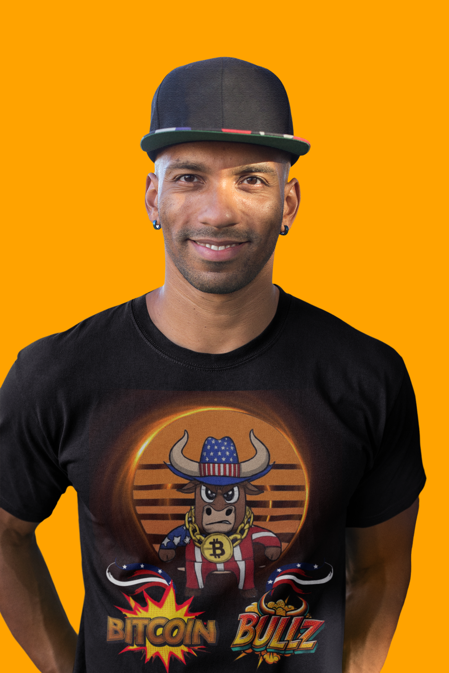 Bitcoin Bullz™ Retro-Futuristic Crypto Patriot Tee – Crypto Cowboy Viral Bold Design for Blockchain Believers Limited Designs (500 Pieces Only)