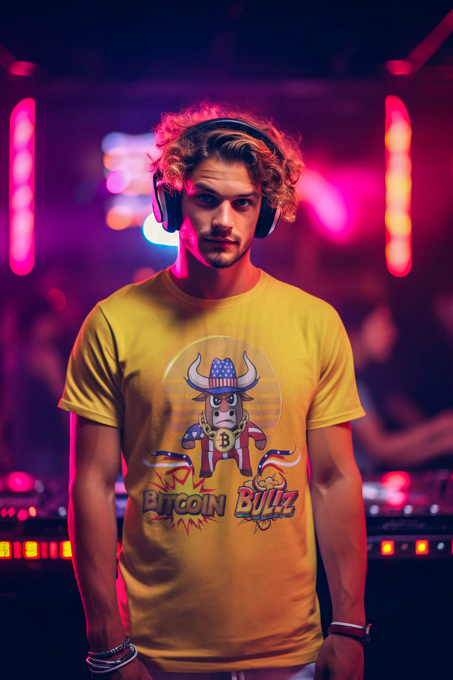 Bitcoin Bullz™ Retro-Futuristic Crypto Patriot Tee – Crypto Cowboy Viral Bold Design for Blockchain Believers Limited Designs (500 Pieces Only)