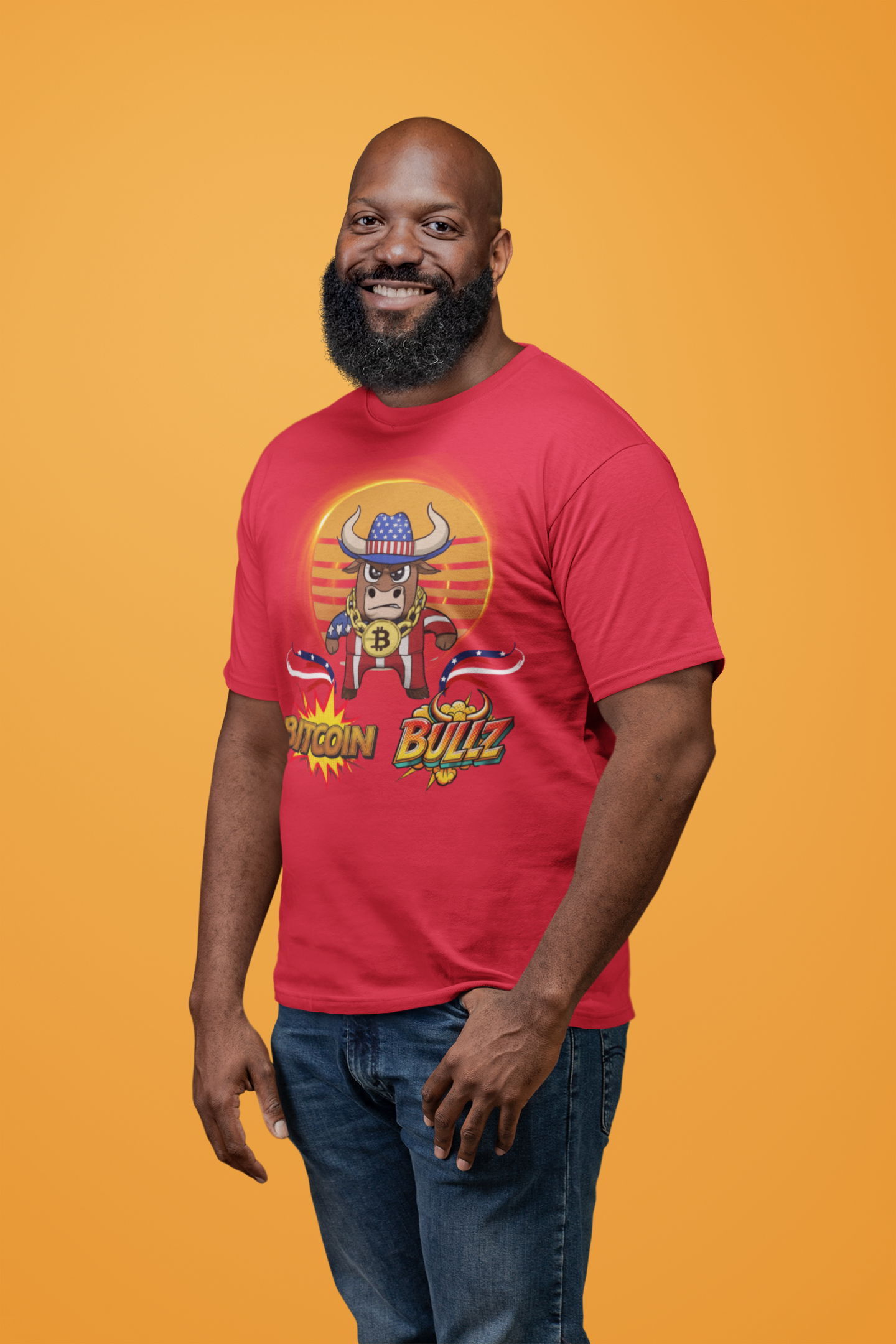 Bitcoin Bullz™ Retro-Futuristic Crypto Patriot Tee – Crypto Cowboy Viral Bold Design for Blockchain Believers Limited Designs (500 Pieces Only)