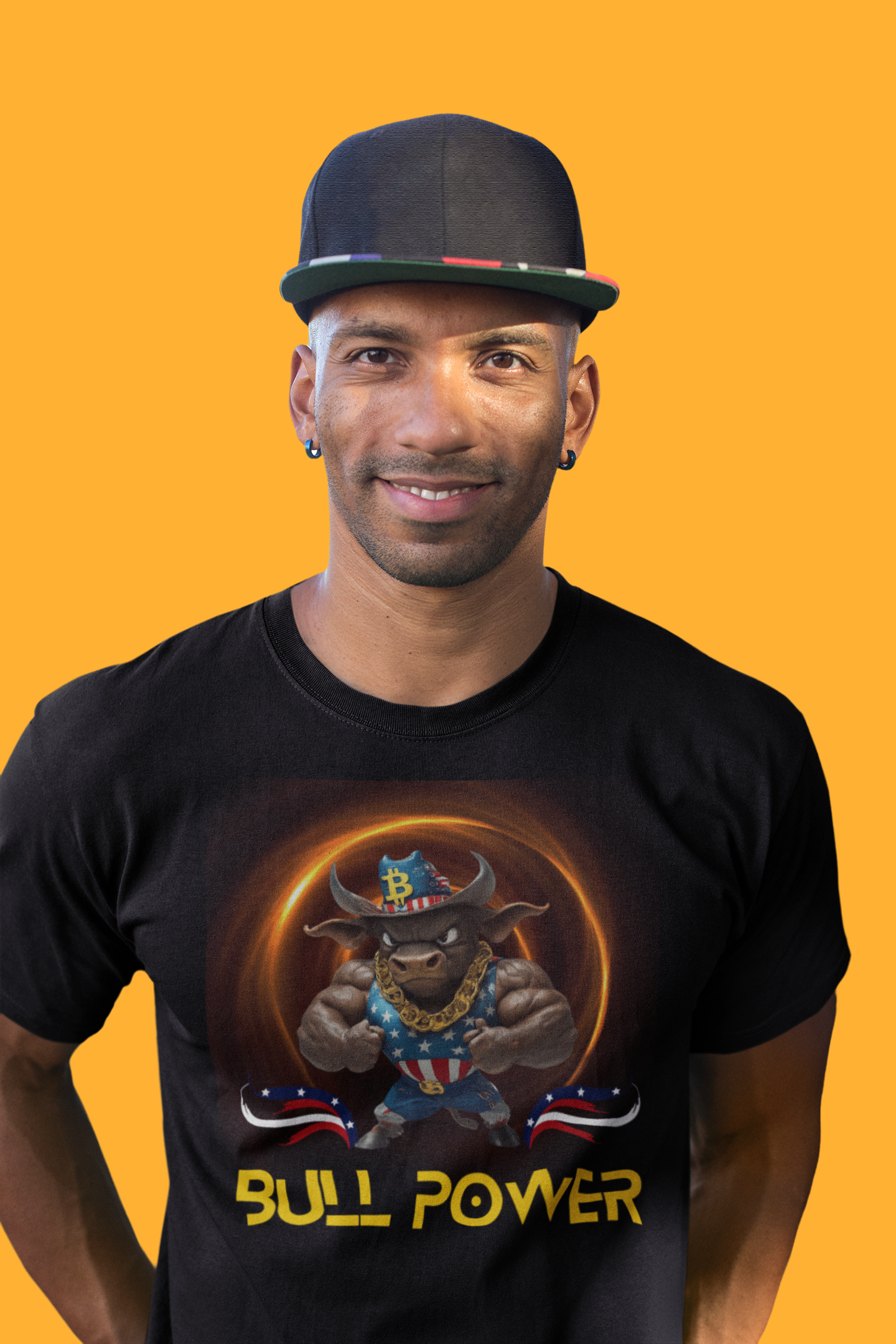 Bitcoin Bullz™ Crypto Freedom Tee – Patriot Style Meets Outdoor Streetwear Independence Day Crypto Bulls
