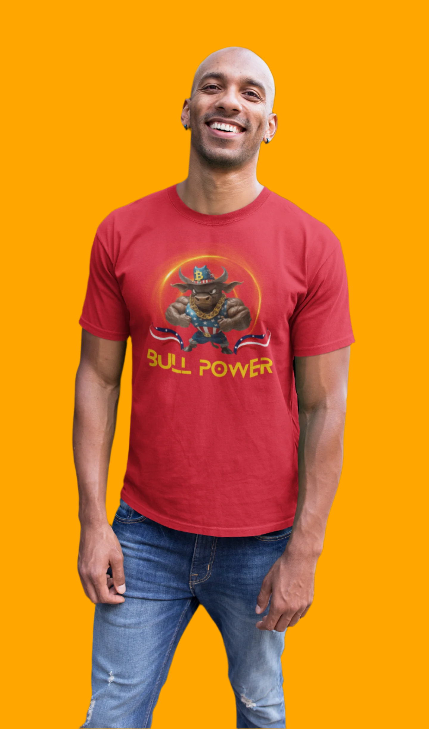 Bitcoin Bullz™ Crypto Freedom Tee – Patriot Style Meets Outdoor Streetwear Independence Day Crypto Bulls